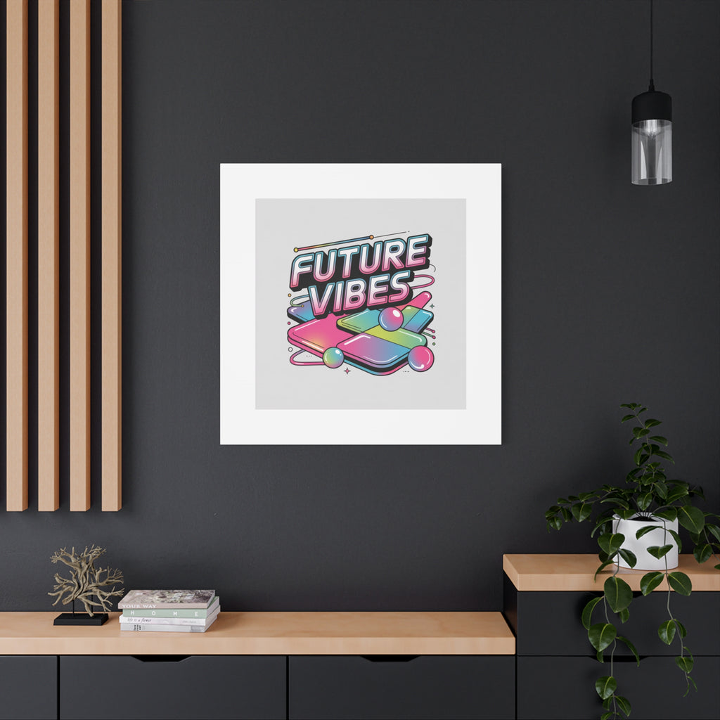 Future Vibes Canvas | Y2K Cyber Holo, Retro Tech Print