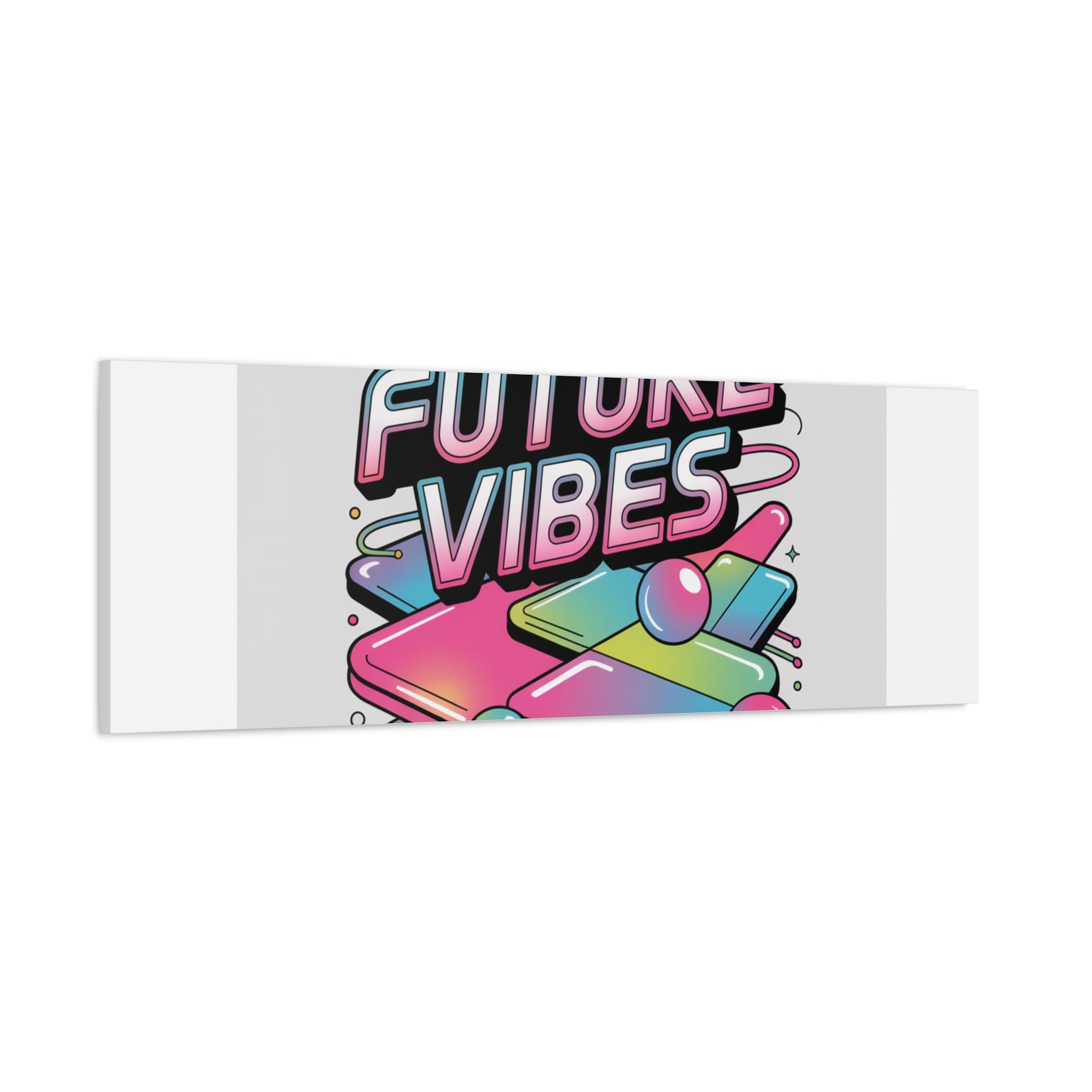 Future Vibes Canvas | Y2K Cyber Holo, Retro Tech Print