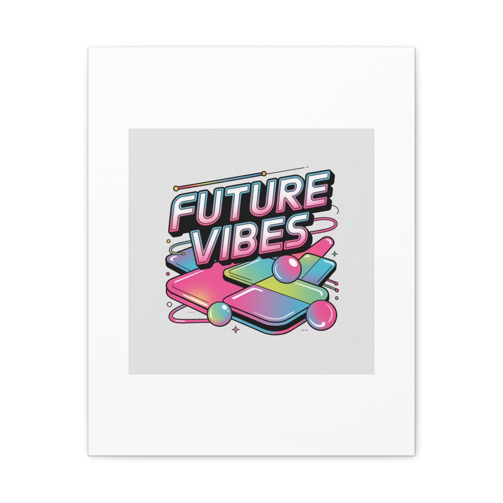 Future Vibes Canvas | Y2K Cyber Holo, Retro Tech Print