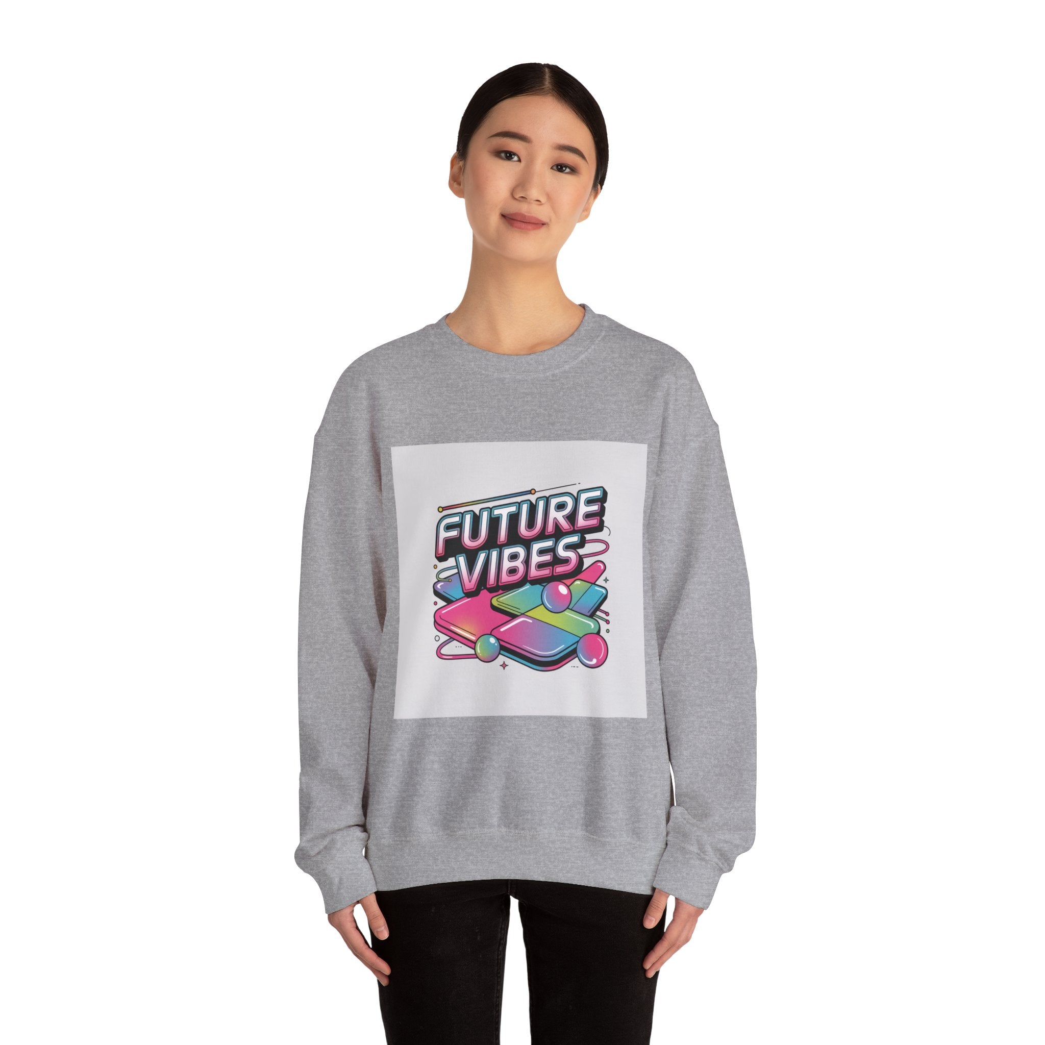 Future Vibes Crewneck Sweatshirt | Y2K Cyber Holo Retro Tech