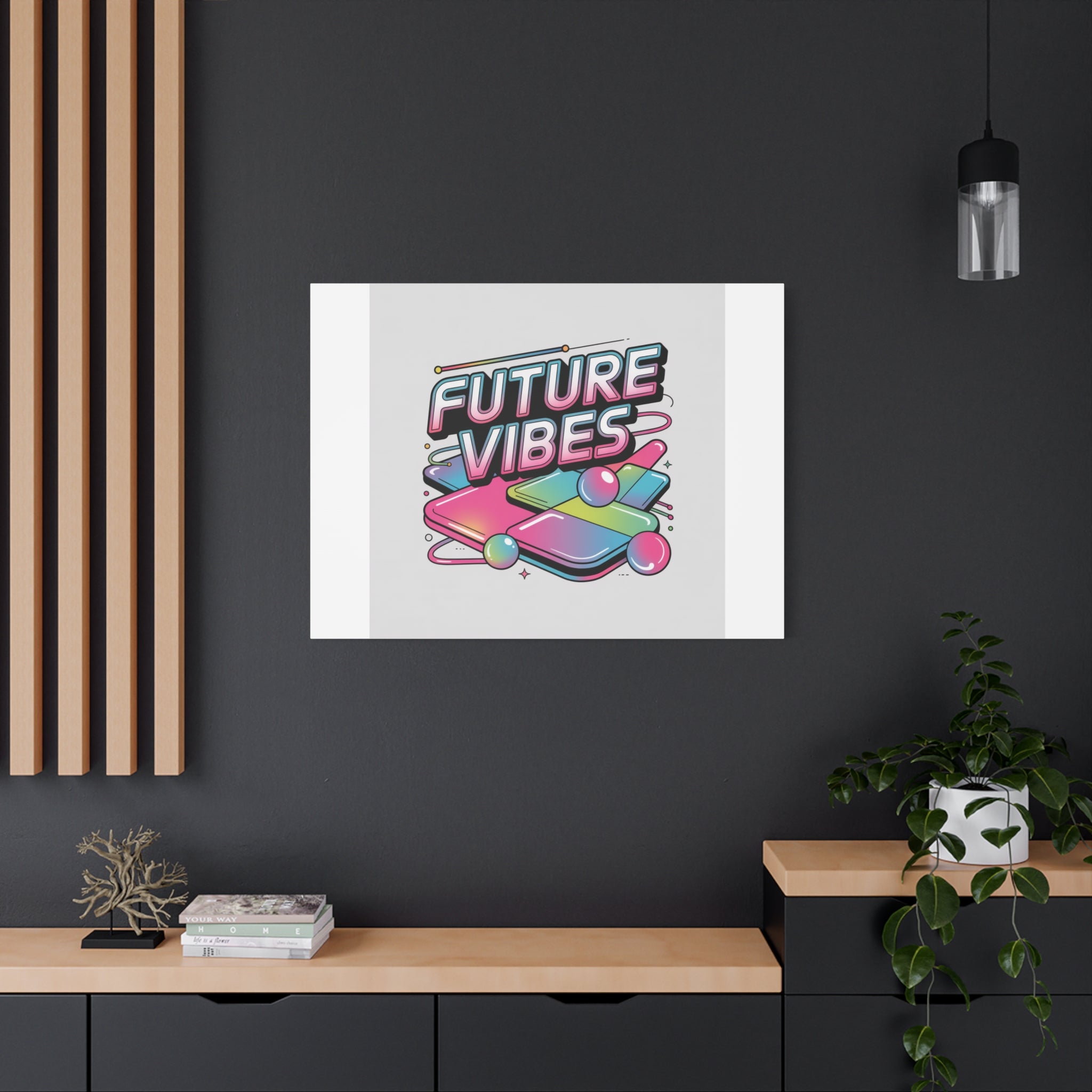 Future Vibes Canvas | Y2K Cyber Holo, Retro Tech Print