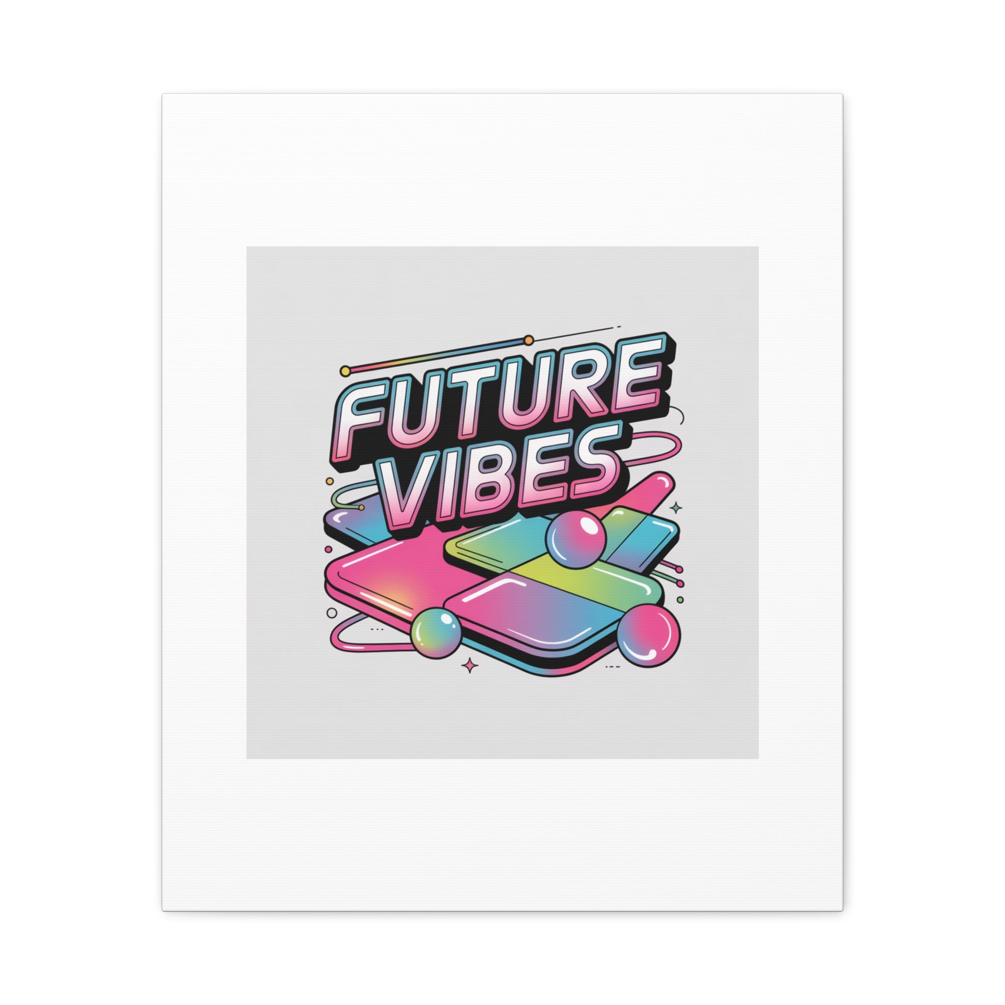 Future Vibes Canvas | Y2K Cyber Holo, Retro Tech Print