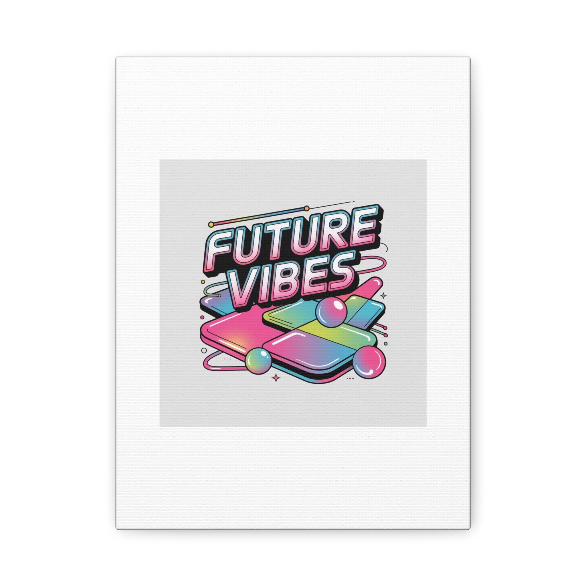 Future Vibes Canvas | Y2K Cyber Holo, Retro Tech Print