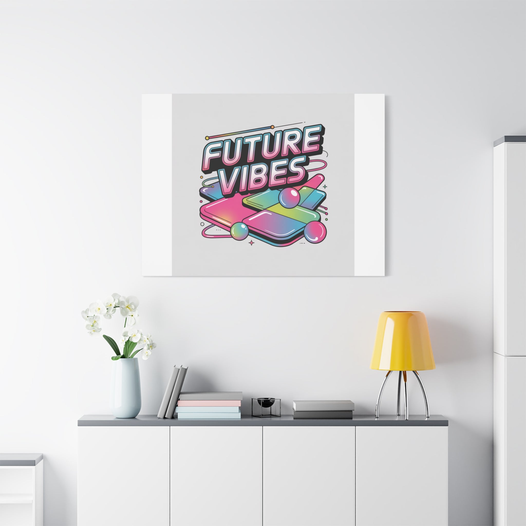Future Vibes Canvas | Y2K Cyber Holo, Retro Tech Print