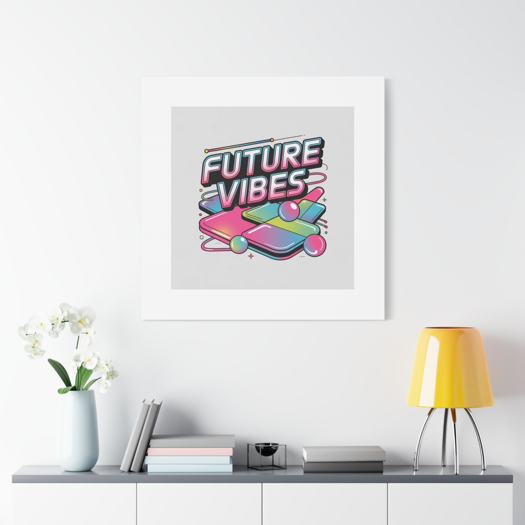 Future Vibes Canvas | Y2K Cyber Holo, Retro Tech Print