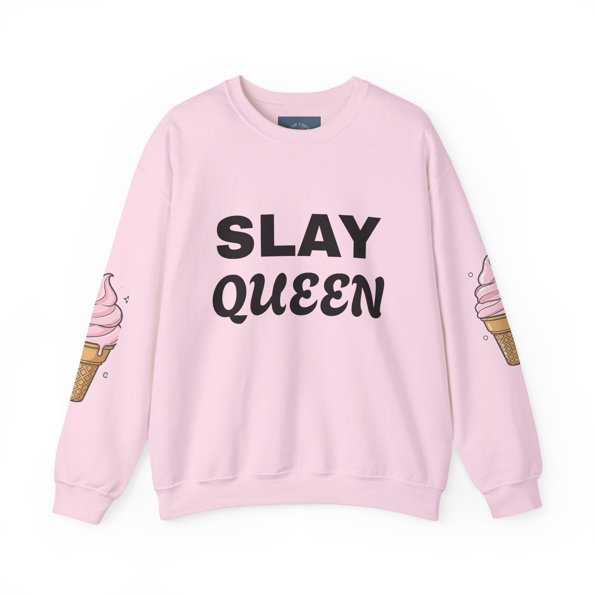 Slay Queen ICE CREAM CONE Crewneck Sweatshirt — 'Gen Z' Back Shine