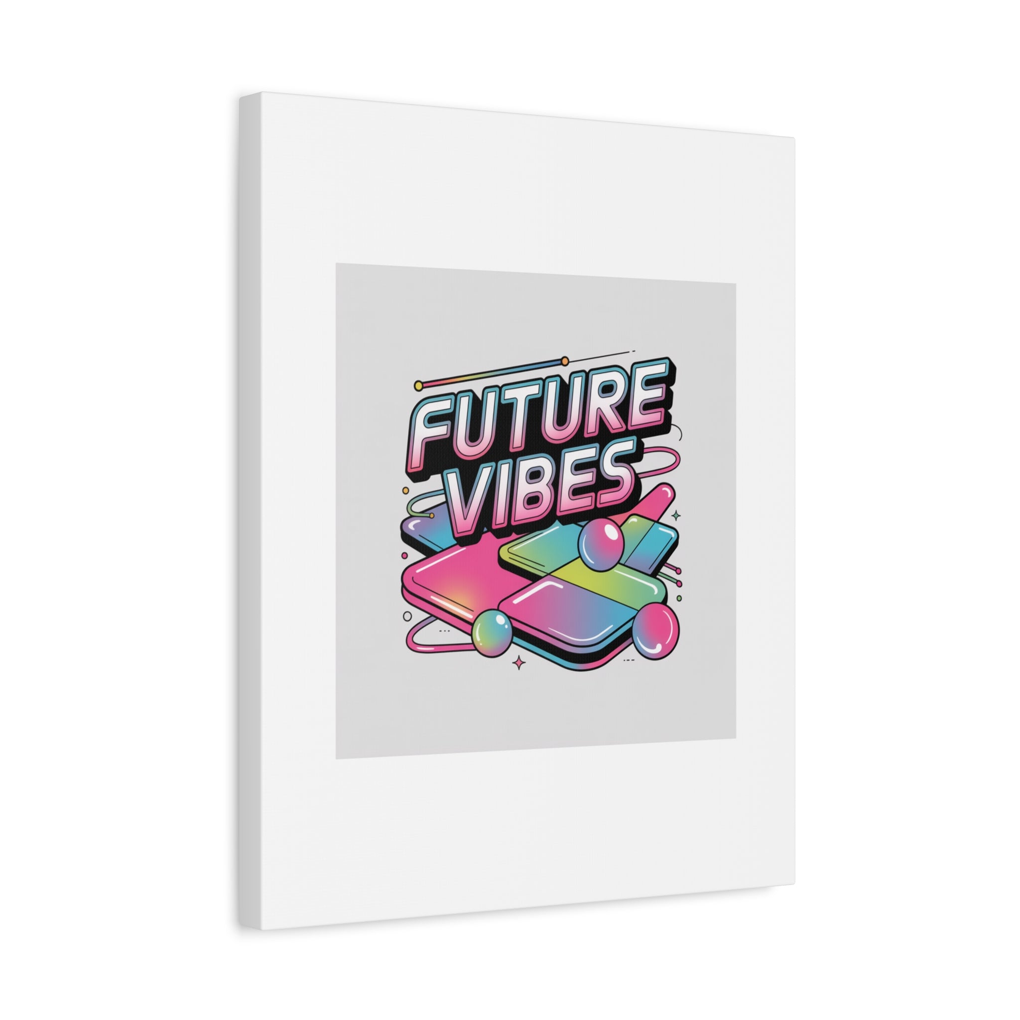 Future Vibes Canvas | Y2K Cyber Holo, Retro Tech Print