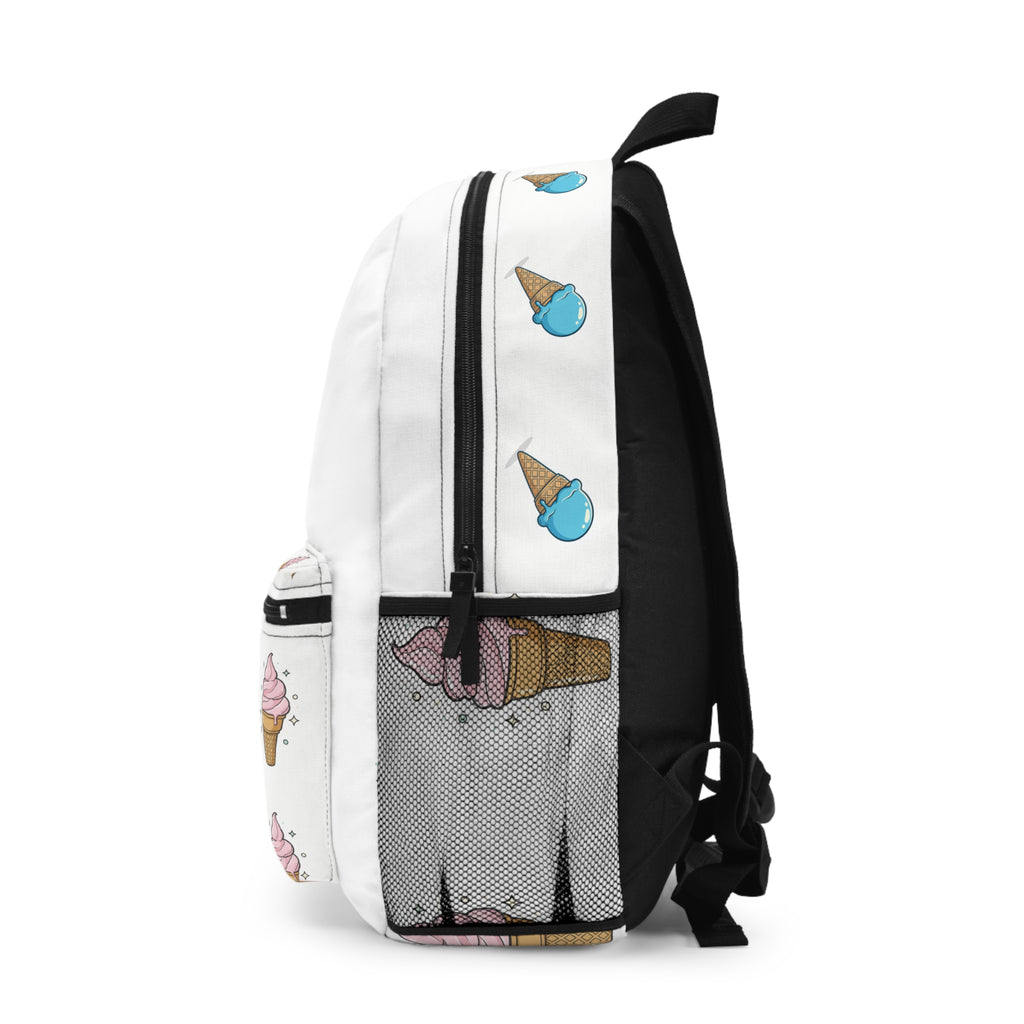 Ice Cream Cone Backpack — Cute Pink Soft Serve Pattern for Kids & Teens