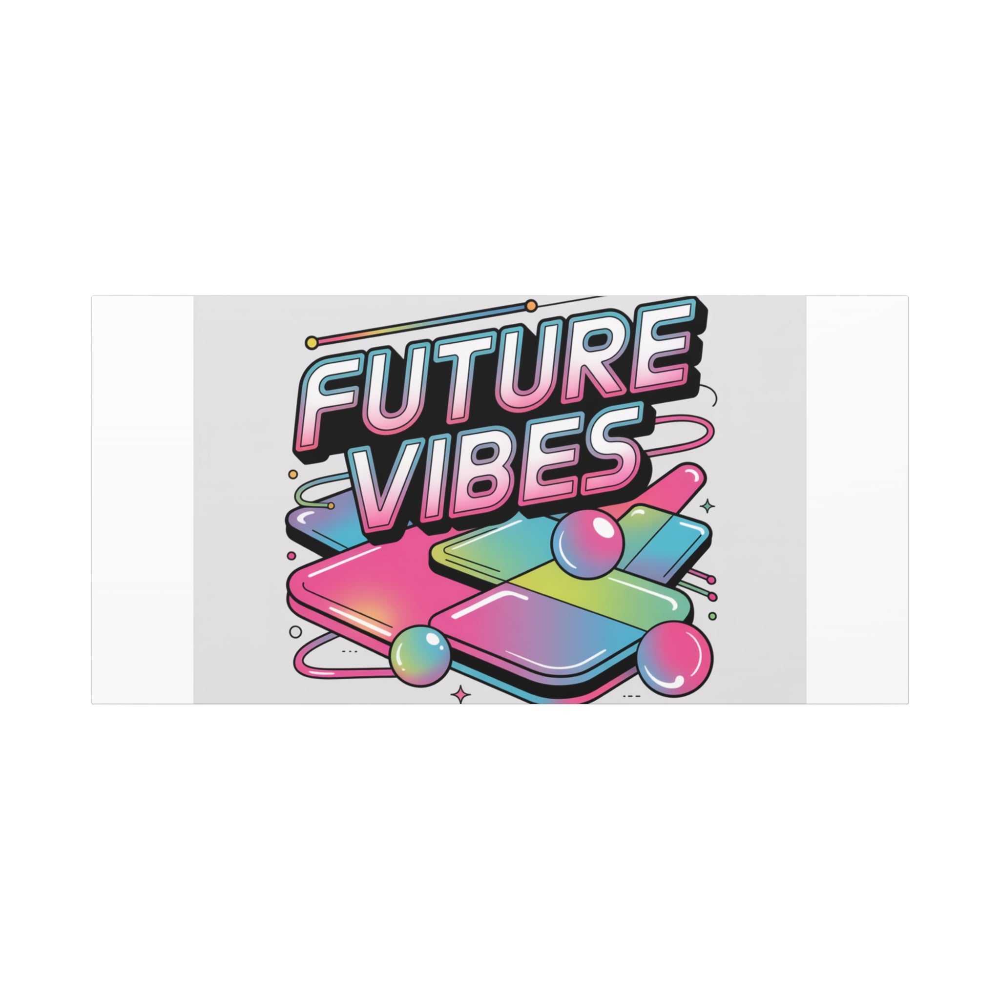Future Vibes Canvas | Y2K Cyber Holo, Retro Tech Print