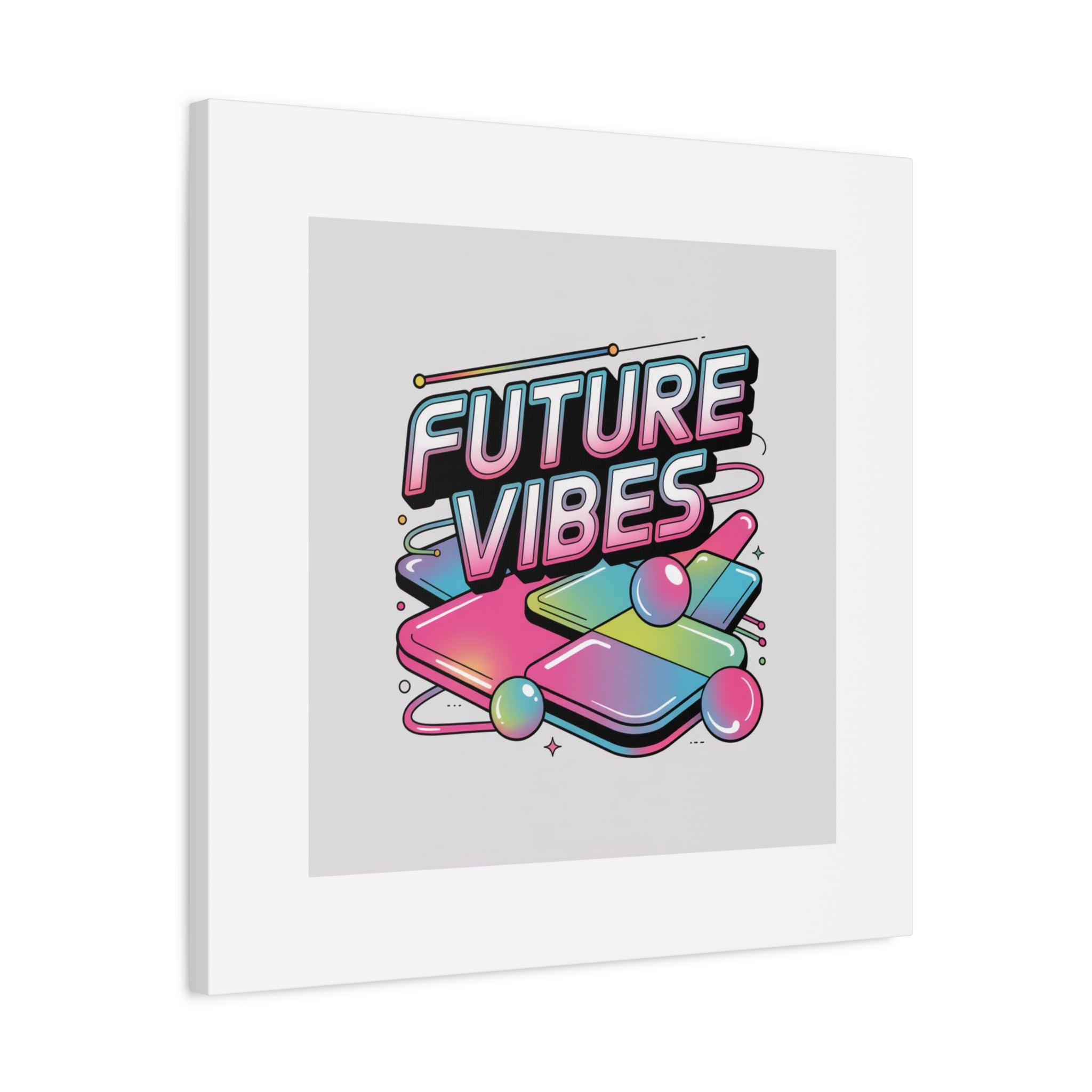 Future Vibes Canvas | Y2K Cyber Holo, Retro Tech Print