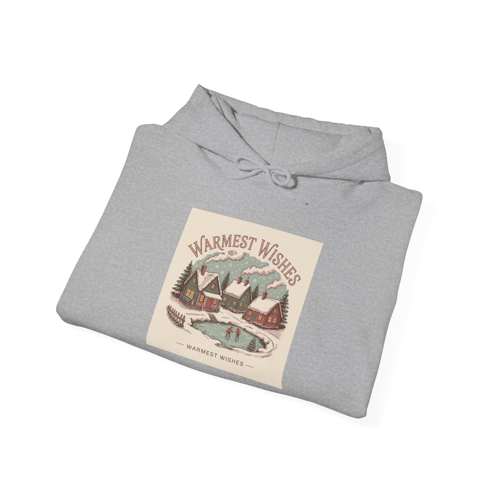 Warmest Wishes vintage Christmas postcard Hoodie | retro holiday card design