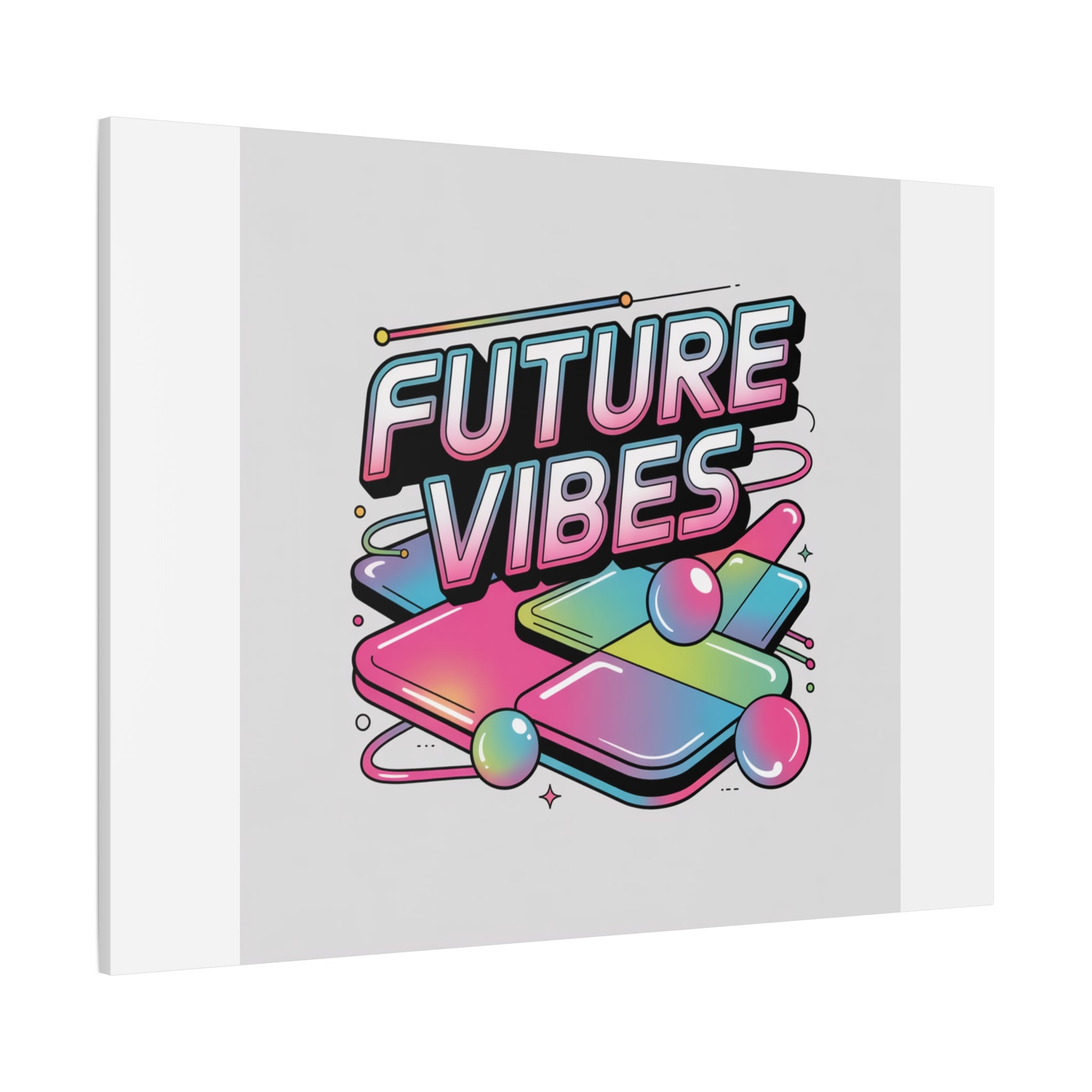 Future Vibes Canvas | Y2K Cyber Holo, Retro Tech Print