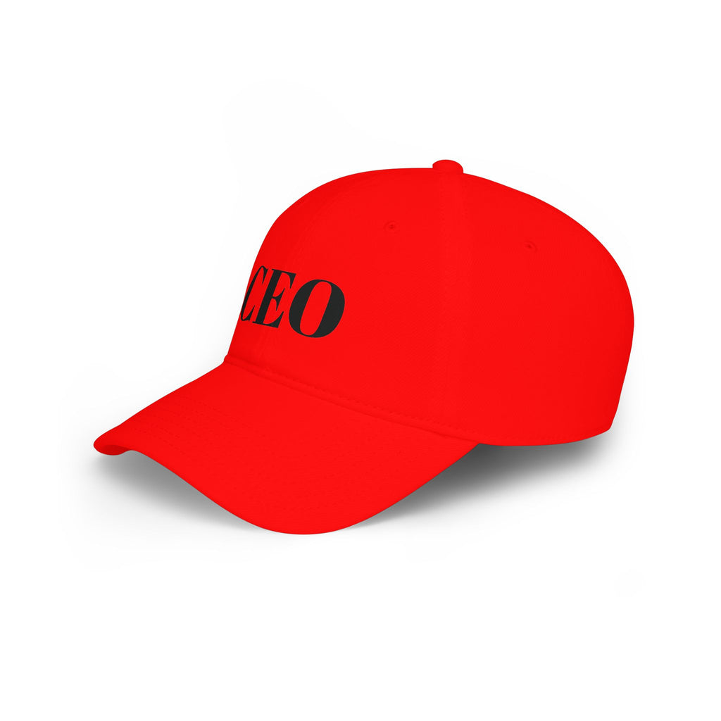 CEO Baseball Cap — Low Profile Red Hat with Bold 'CEO'