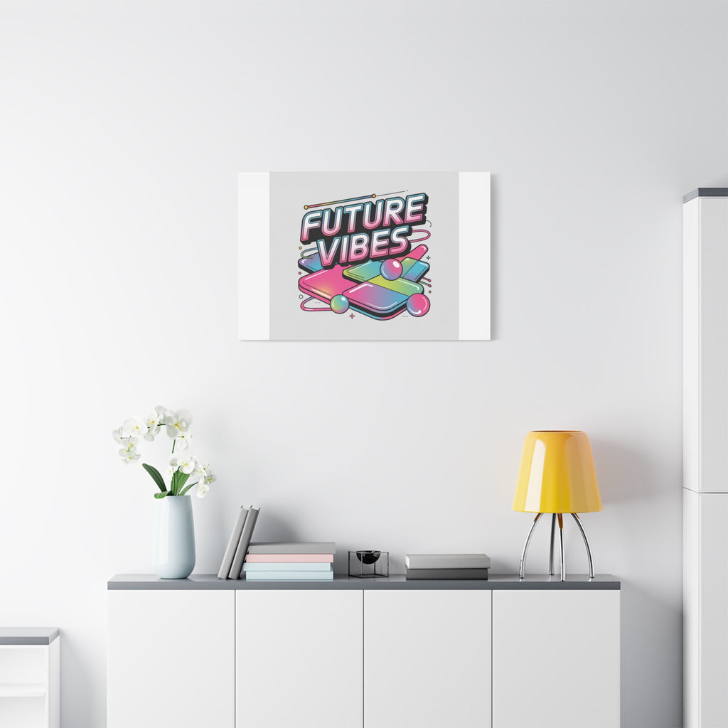 Future Vibes Canvas | Y2K Cyber Holo, Retro Tech Print
