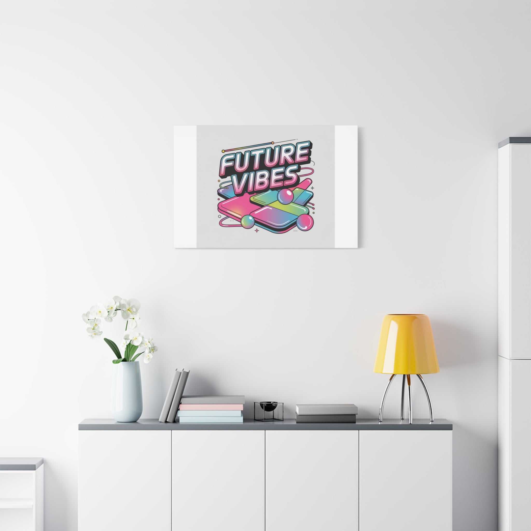 Future Vibes Canvas | Y2K Cyber Holo, Retro Tech Print