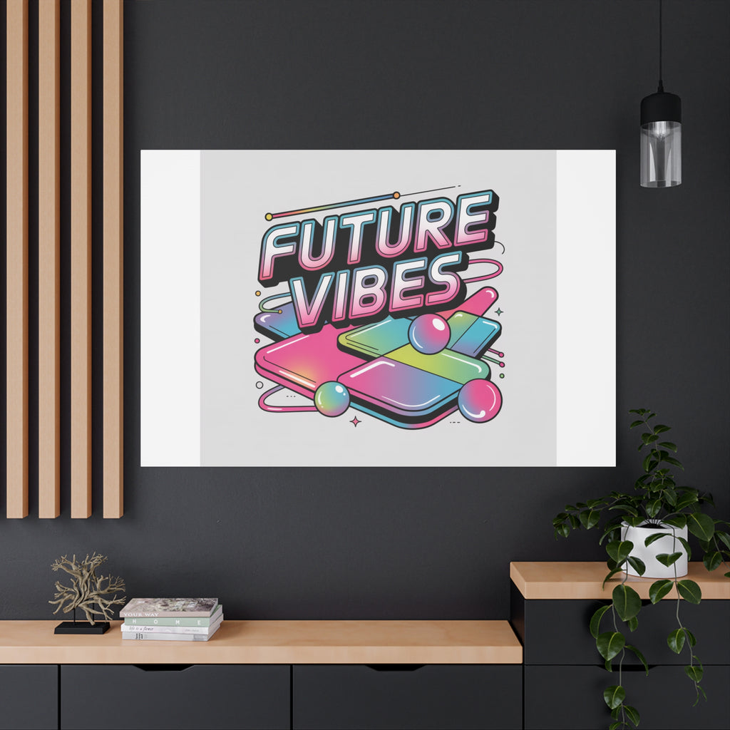 Future Vibes Canvas | Y2K Cyber Holo, Retro Tech Print