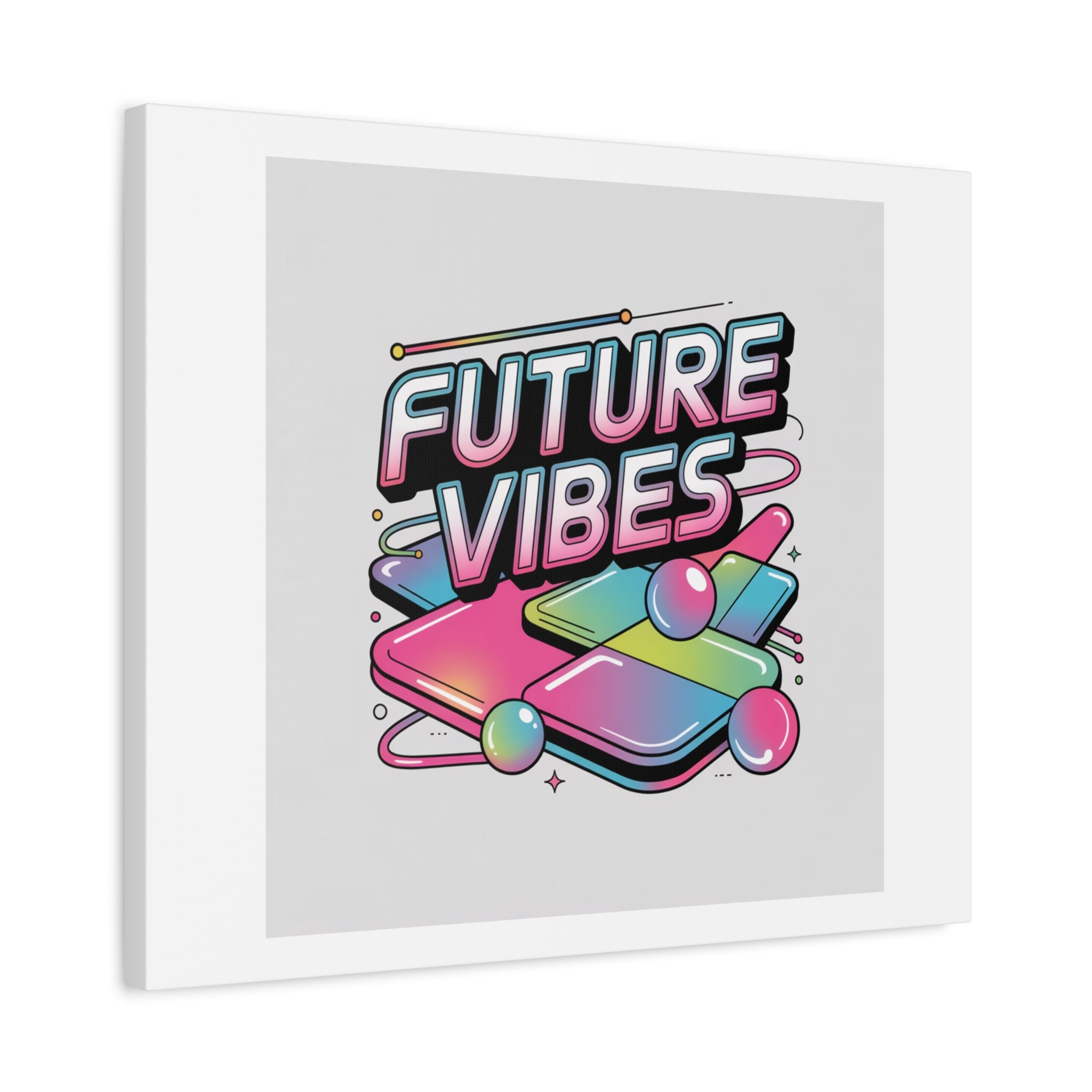 Future Vibes Canvas | Y2K Cyber Holo, Retro Tech Print