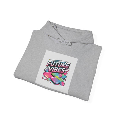 Future Vibes chrome logo Hoodie | Y2K cyber holo aesthetic, retro tech print