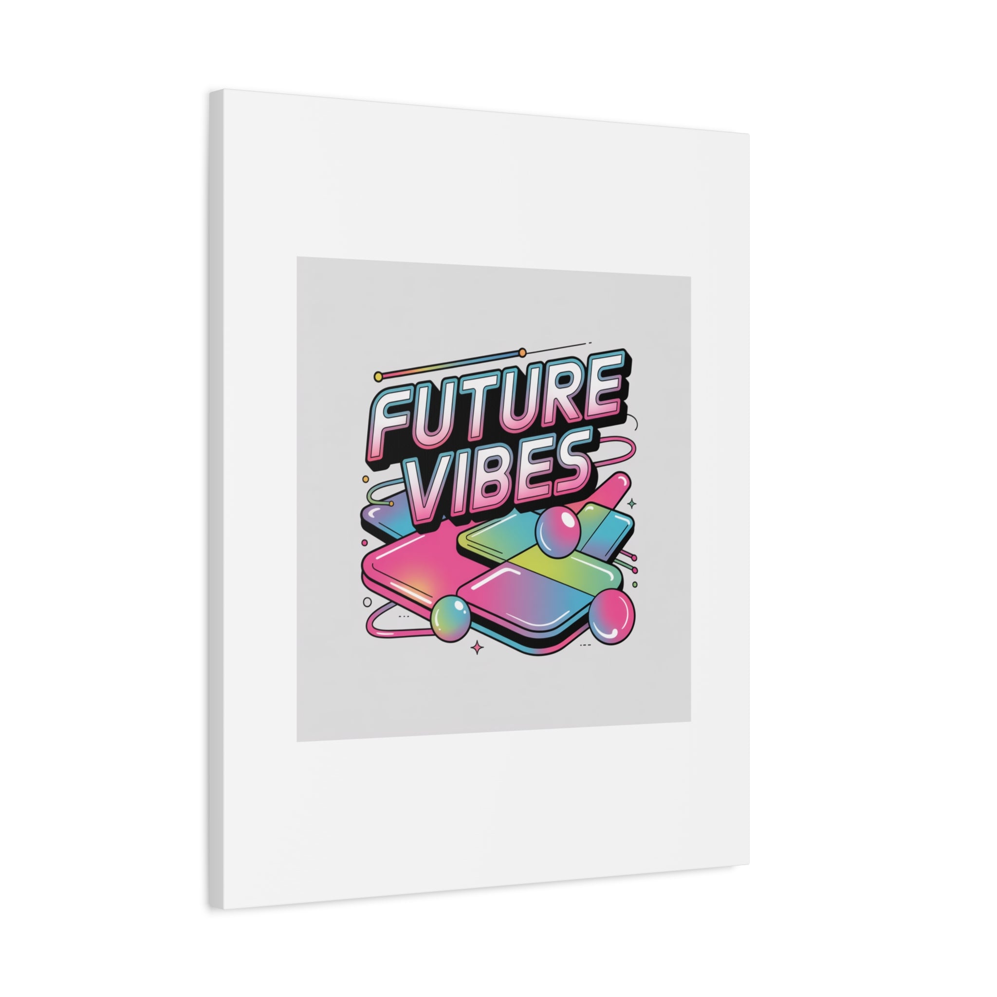 Future Vibes Canvas | Y2K Cyber Holo, Retro Tech Print