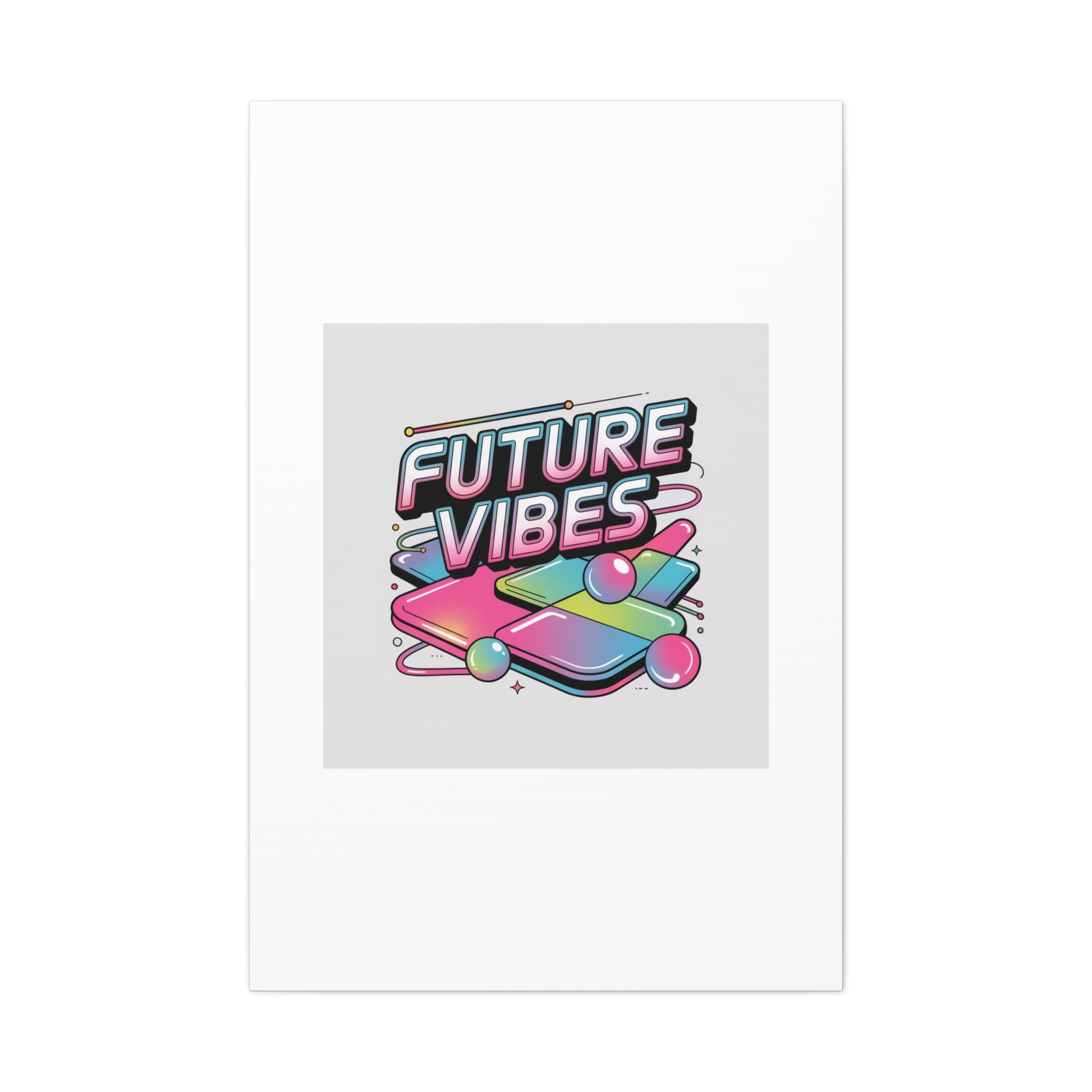 Future Vibes Canvas | Y2K Cyber Holo, Retro Tech Print