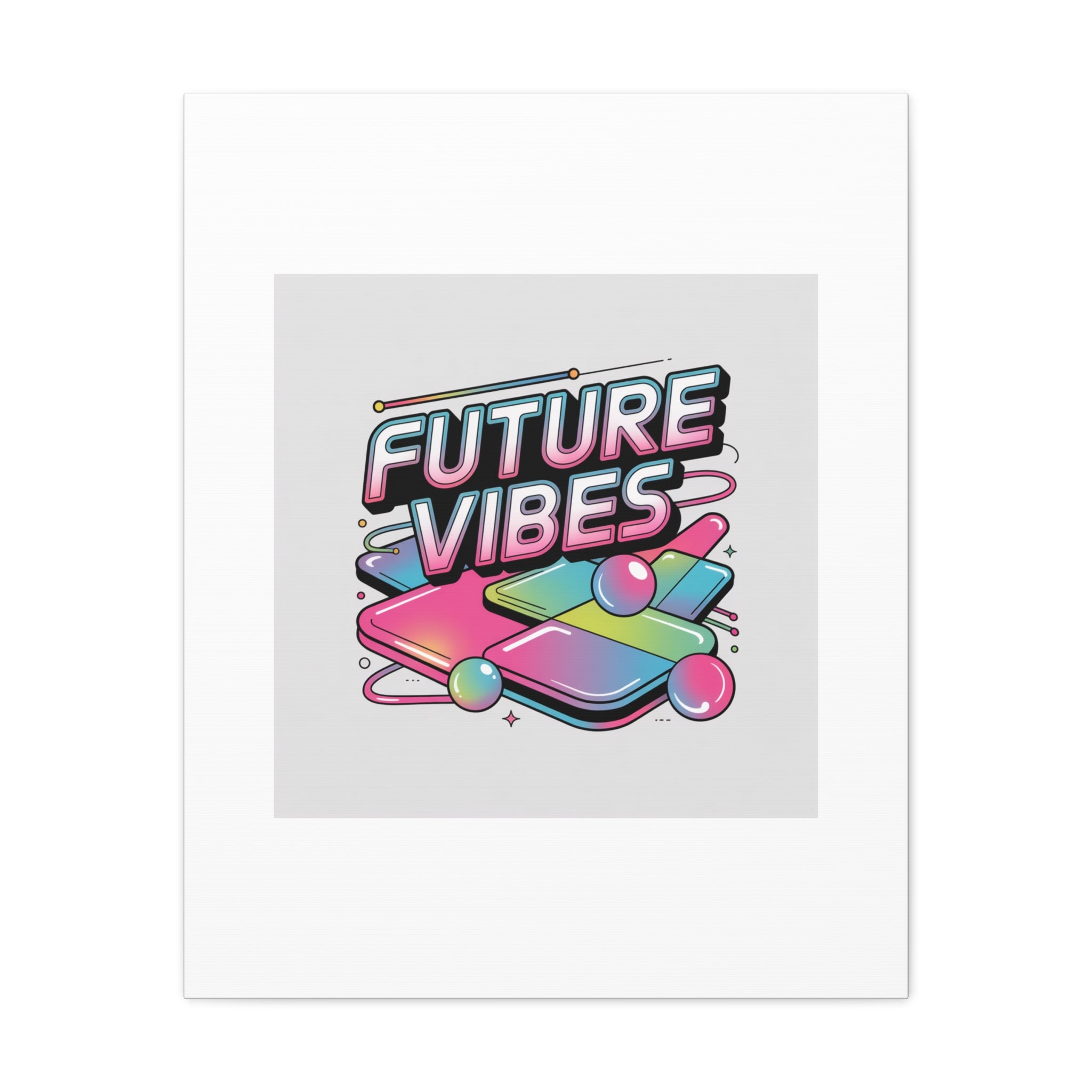 Future Vibes Canvas | Y2K Cyber Holo, Retro Tech Print
