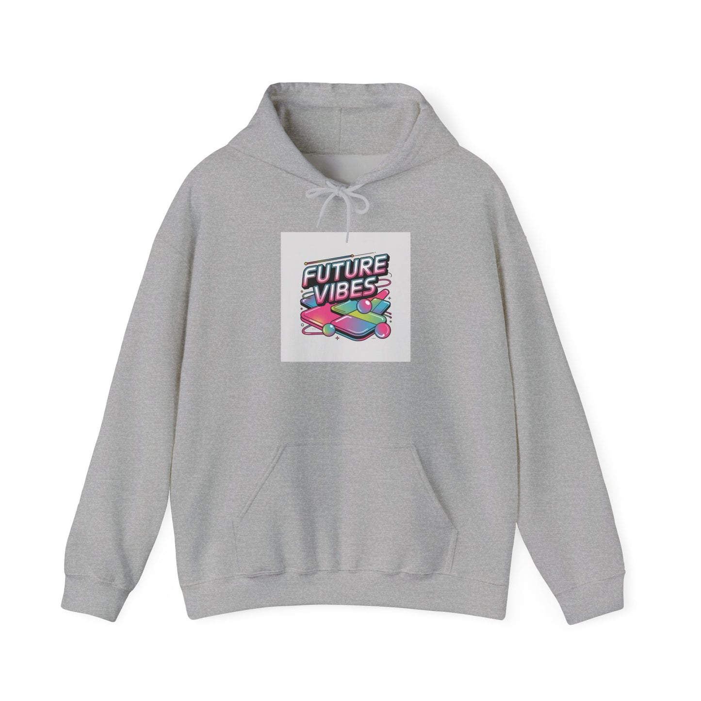 Future Vibes chrome logo Hoodie | Y2K cyber holo aesthetic, retro tech print