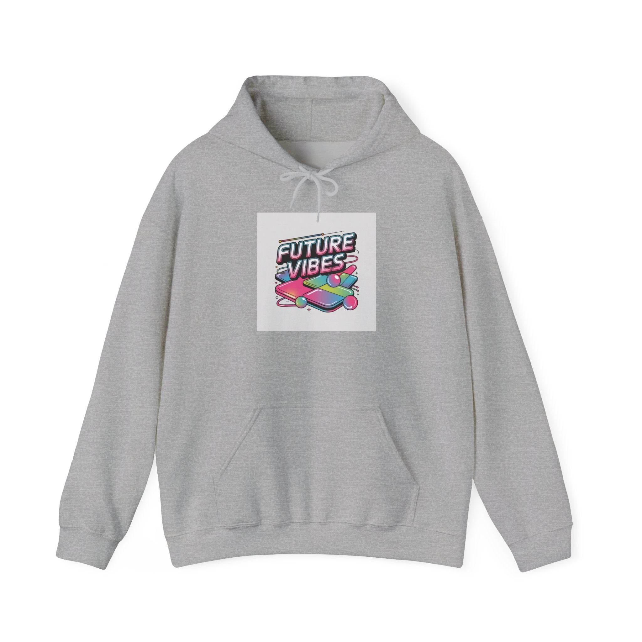 Future Vibes chrome logo Hoodie | Y2K cyber holo aesthetic, retro tech print