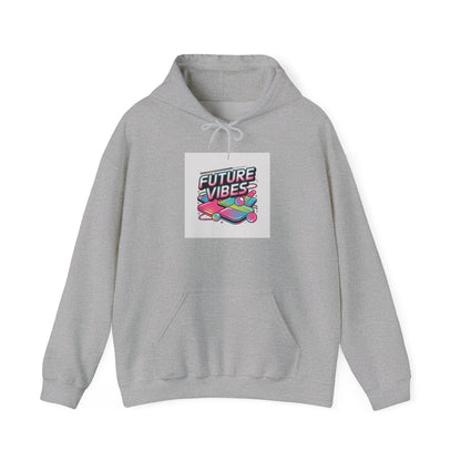 Future Vibes chrome logo Hoodie | Y2K cyber holo aesthetic, retro tech print