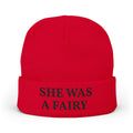 Embroidered 'She Was A Fairy' Knit Beanie — Cozy Feminine Winter Hat