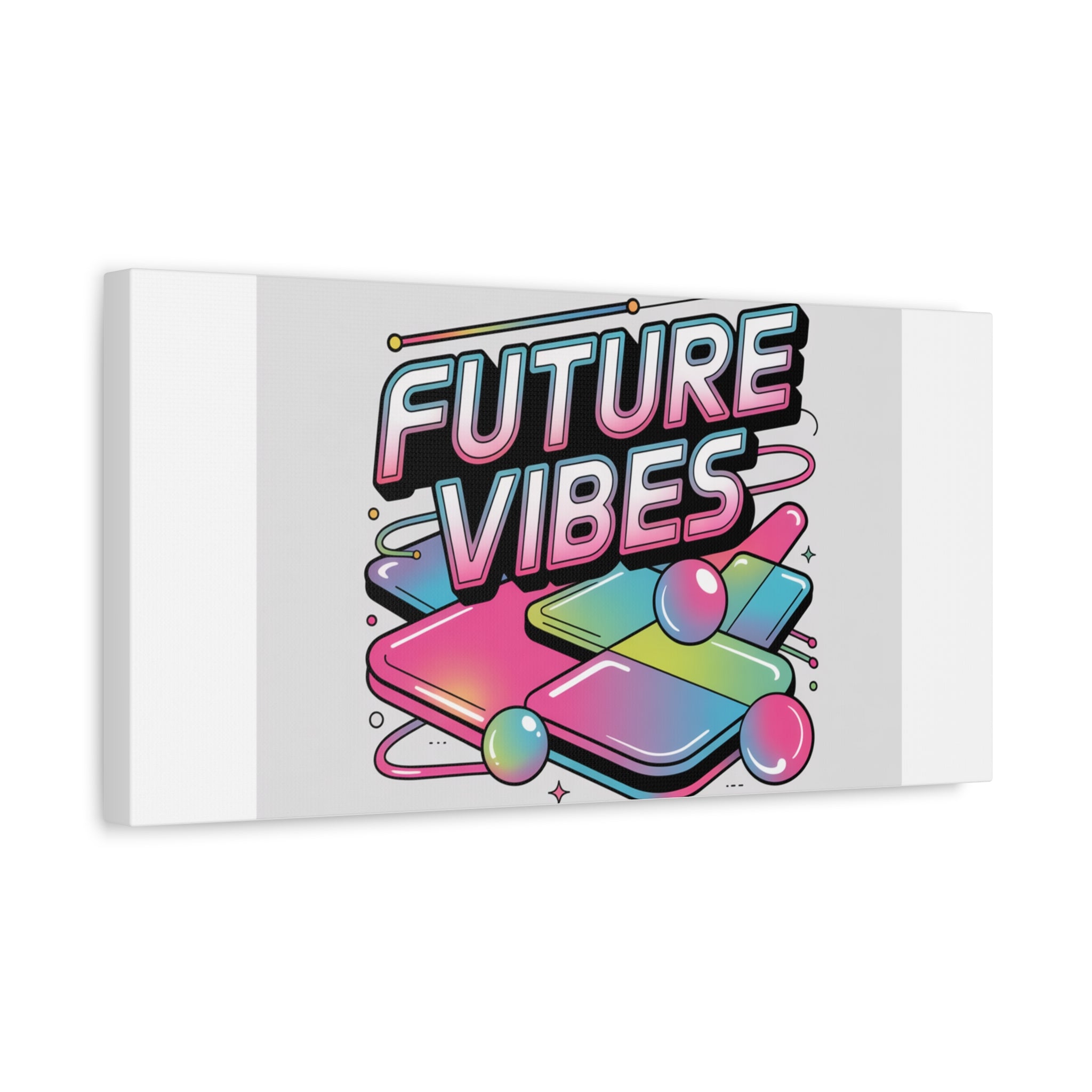 Future Vibes Canvas | Y2K Cyber Holo, Retro Tech Print