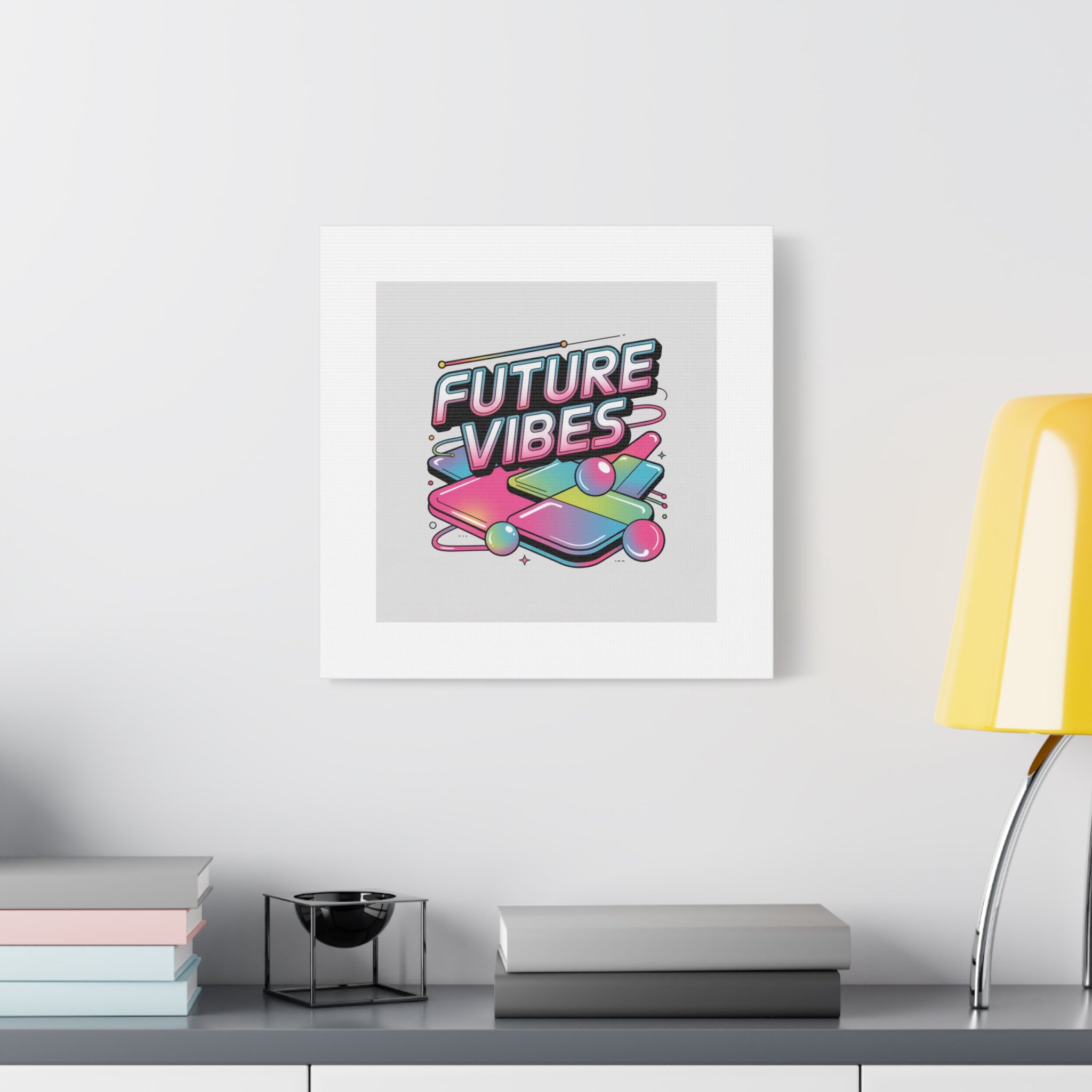 Future Vibes Canvas | Y2K Cyber Holo, Retro Tech Print