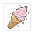 Ice Cream Cone Kiss-Cut Sticker — Cute Pink Soft Serve Decal for Laptops, Water Bottles & Journals
