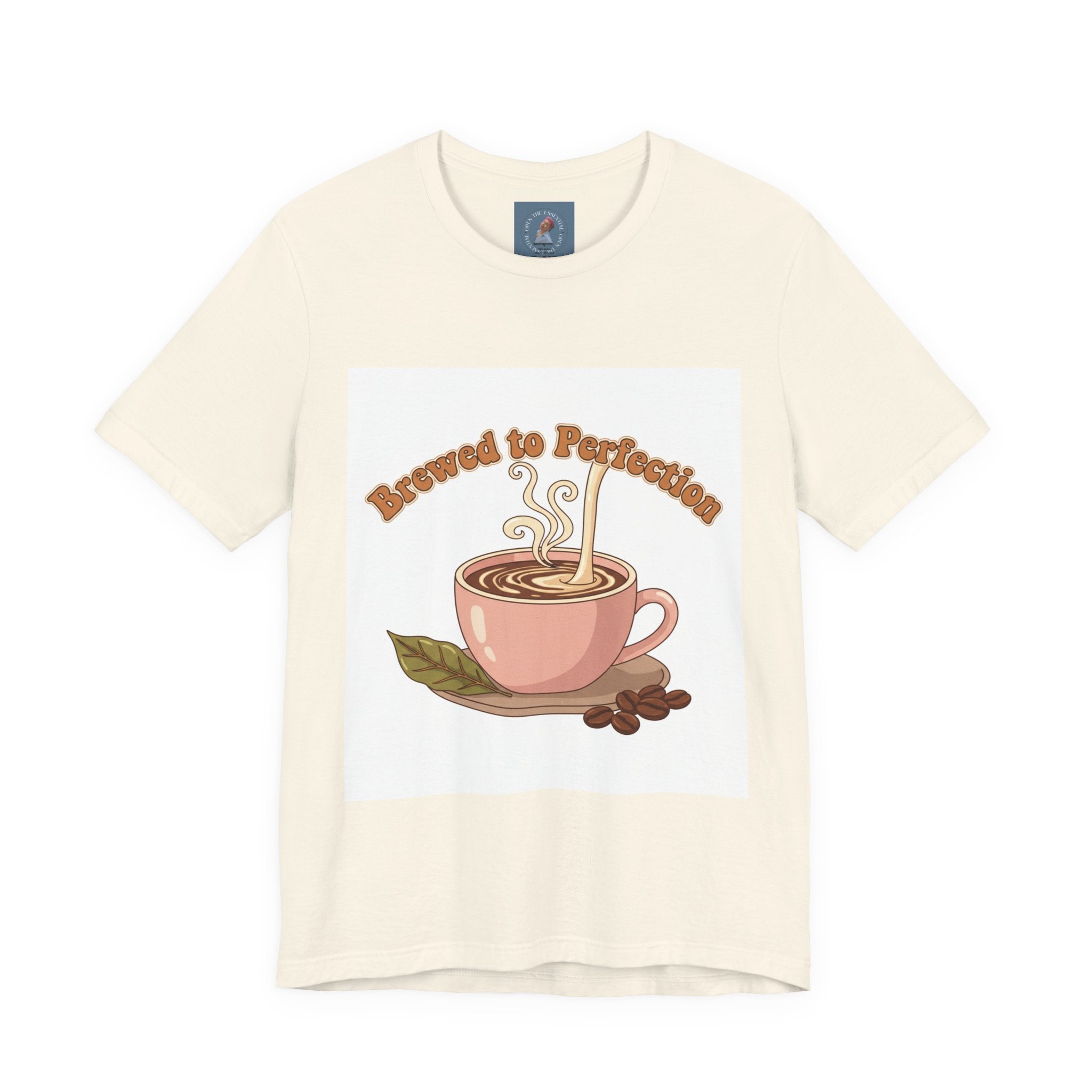 Brewed to Perfection Coffee Tee | latte art design, caffeine aesthetic