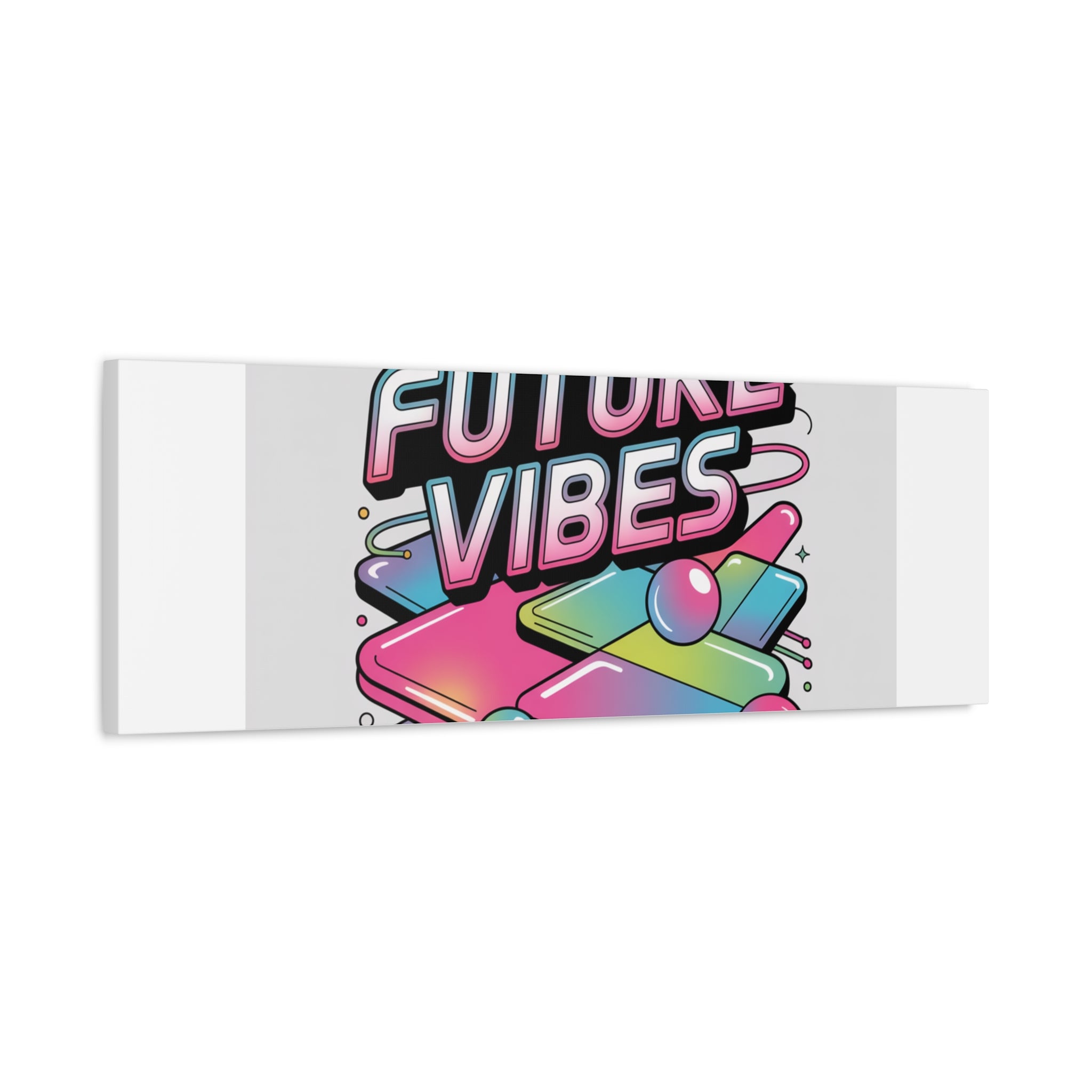 Future Vibes Canvas | Y2K Cyber Holo, Retro Tech Print