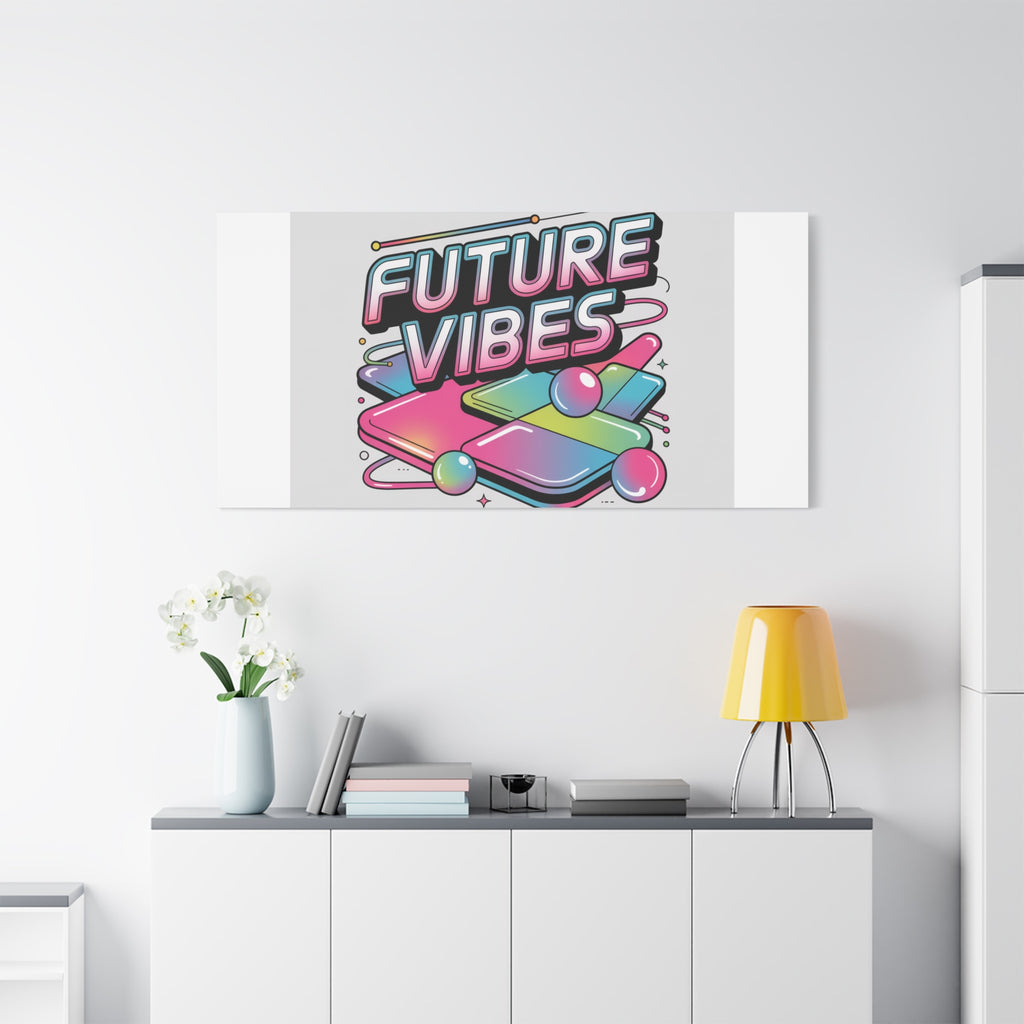 Future Vibes Canvas | Y2K Cyber Holo, Retro Tech Print