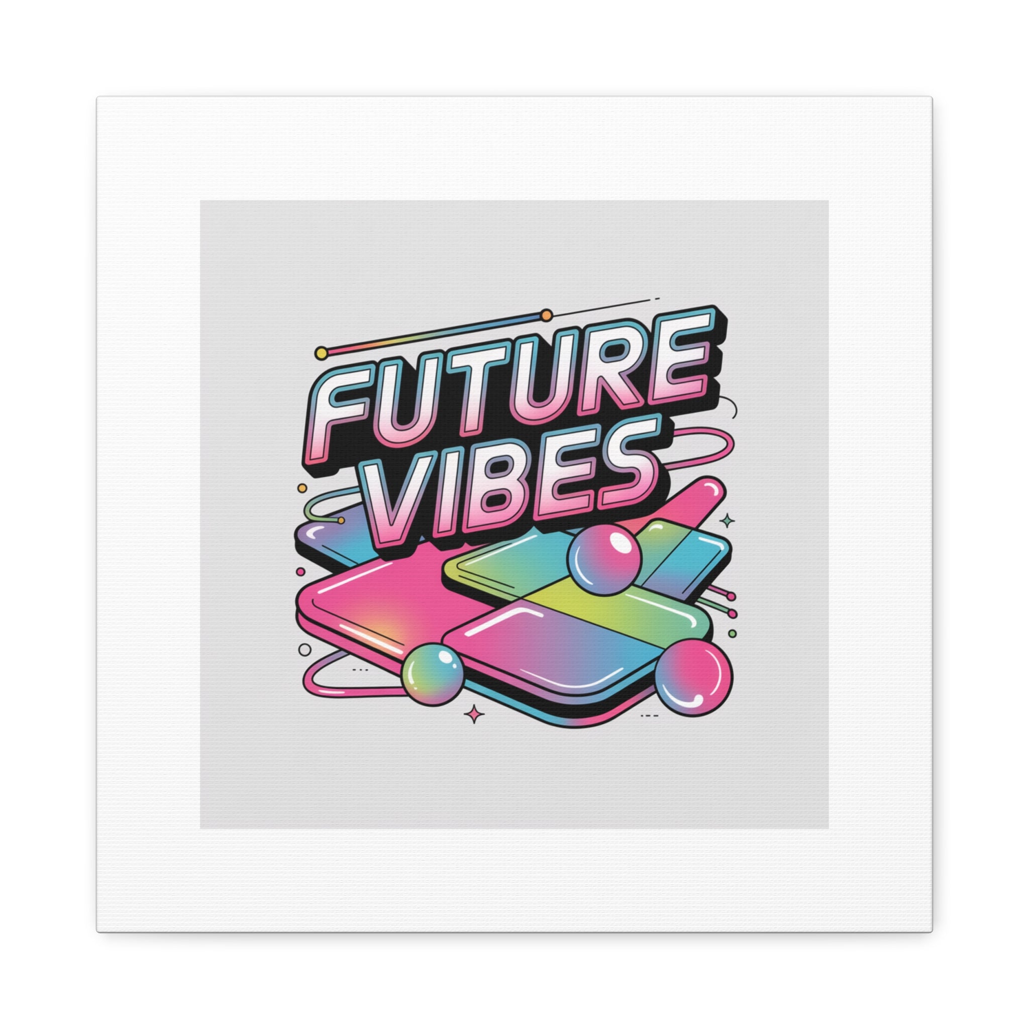 Future Vibes Canvas | Y2K Cyber Holo, Retro Tech Print