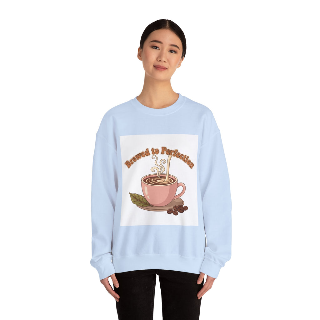Brewed to Perfection Sweatshirt | coffee aesthetic, latte art design