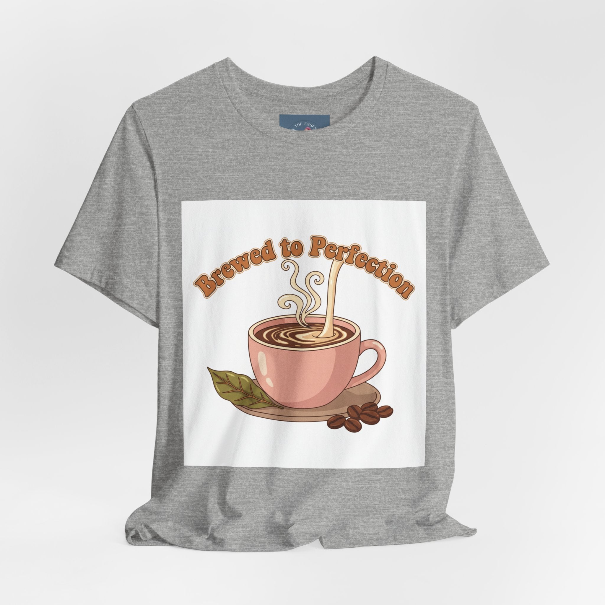 Brewed to Perfection Coffee Tee | latte art design, caffeine aesthetic