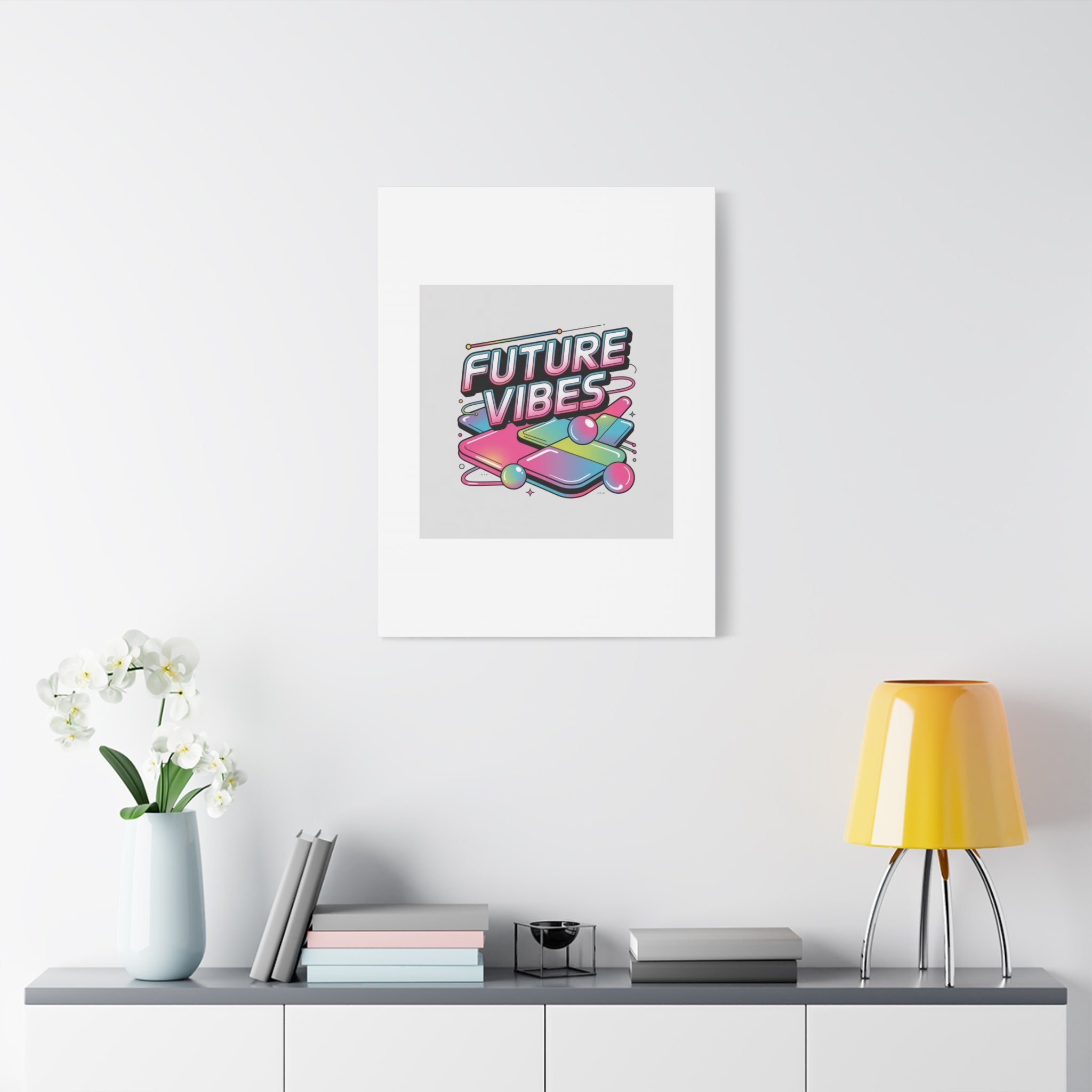 Future Vibes Canvas | Y2K Cyber Holo, Retro Tech Print