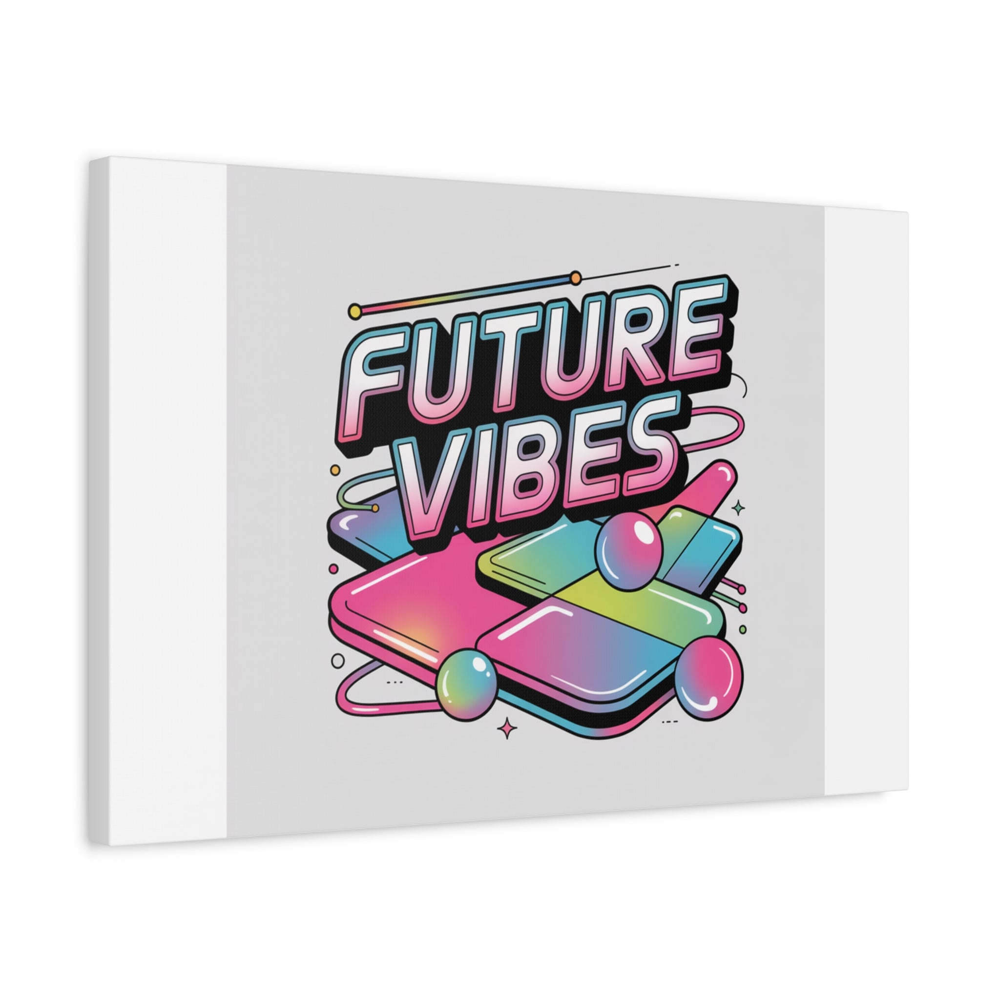 Future Vibes Canvas | Y2K Cyber Holo, Retro Tech Print