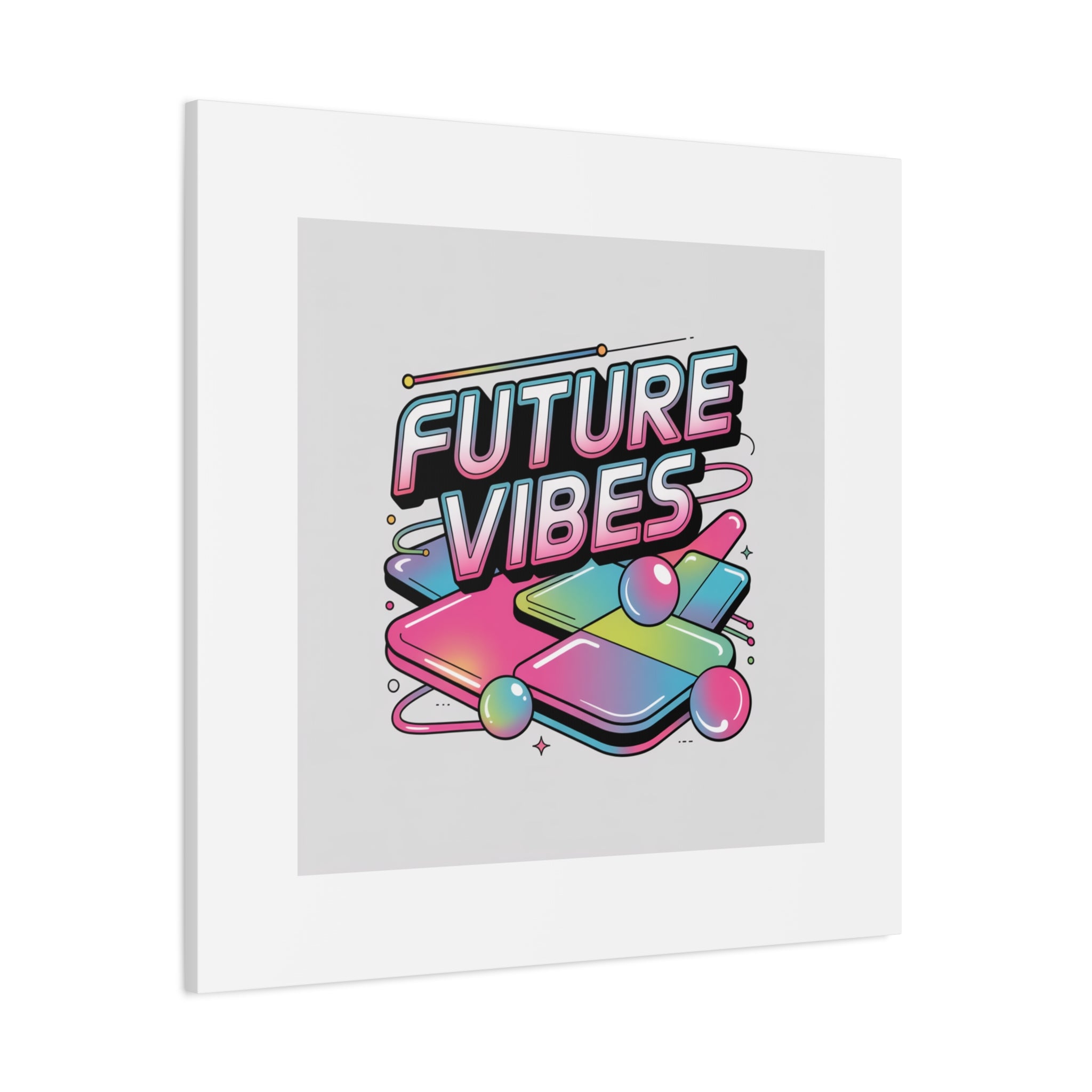 Future Vibes Canvas | Y2K Cyber Holo, Retro Tech Print