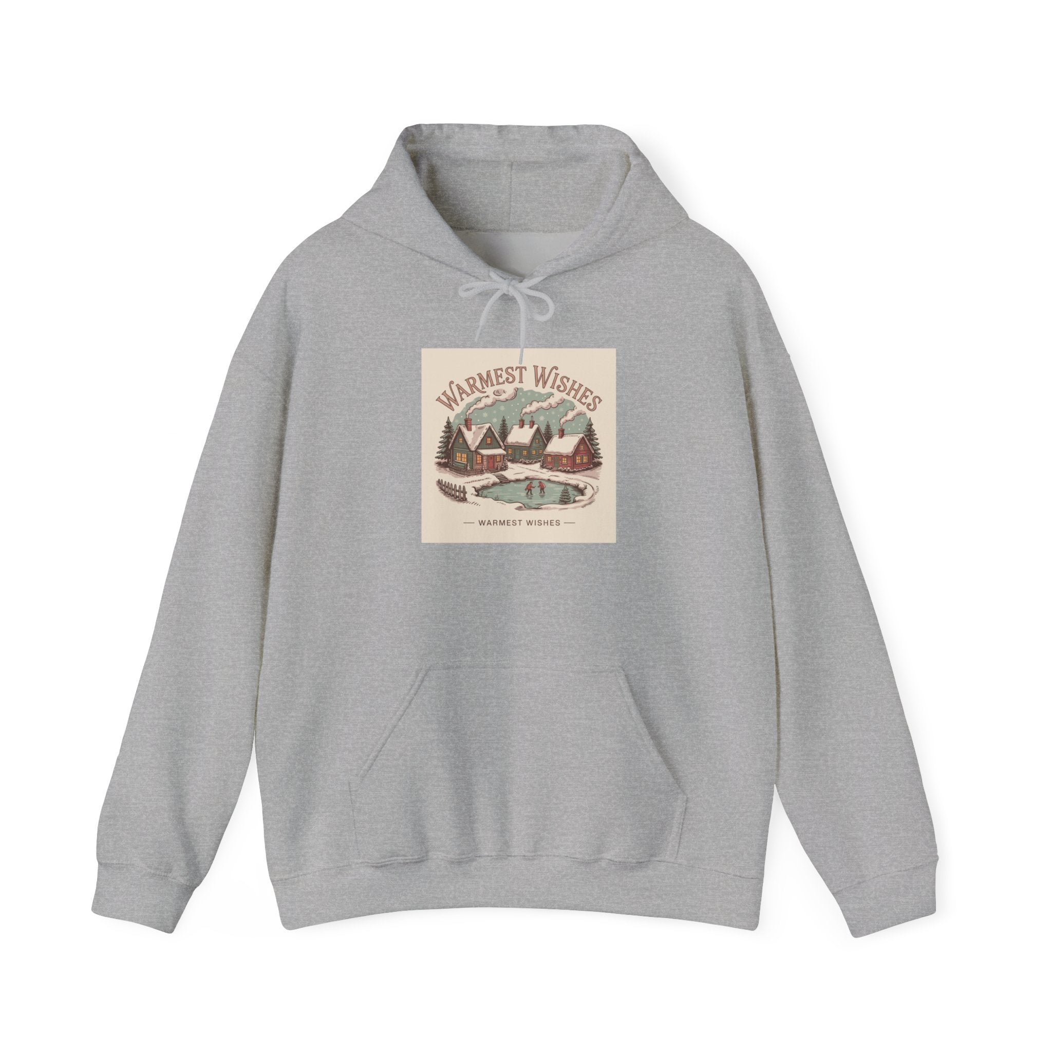 Warmest Wishes vintage Christmas postcard Hoodie | retro holiday card design