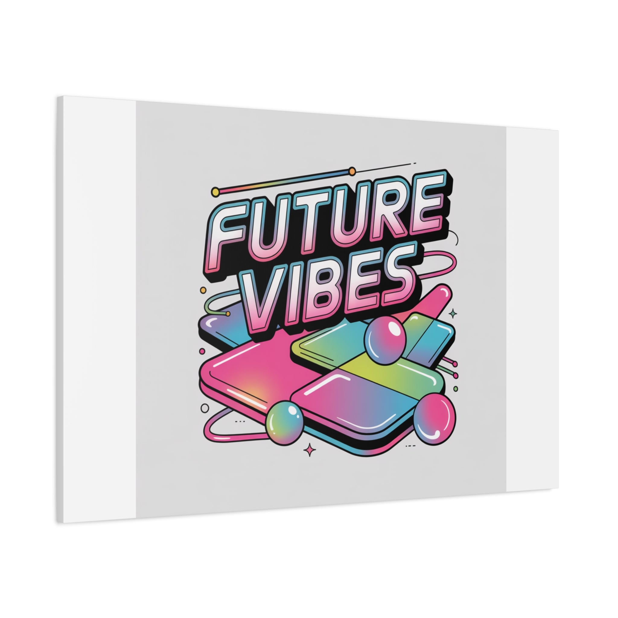 Future Vibes Canvas | Y2K Cyber Holo, Retro Tech Print