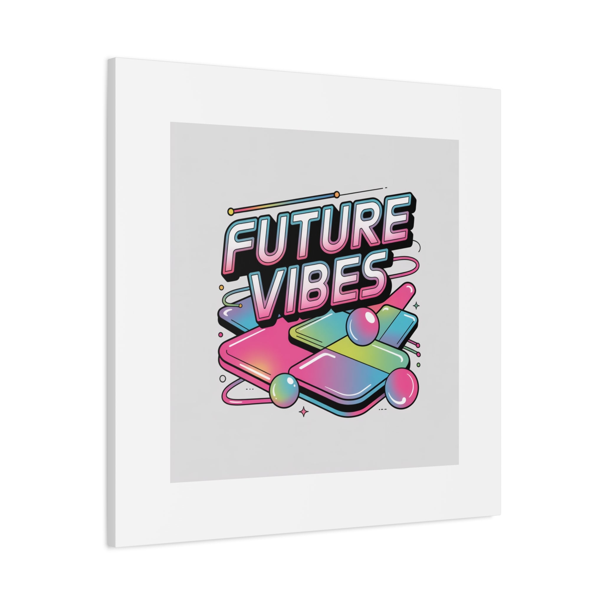 Future Vibes Canvas | Y2K Cyber Holo, Retro Tech Print