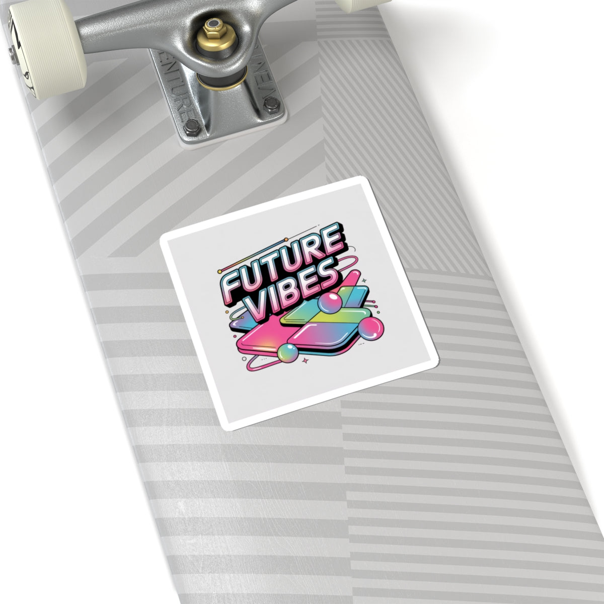 Future Vibes Sticker | Y2K Cyber Holo, chrome text kiss-cut