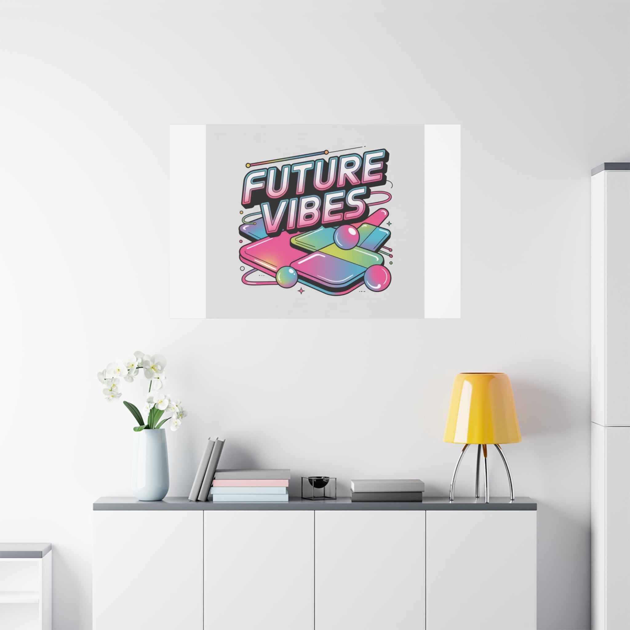 Future Vibes Canvas | Y2K Cyber Holo, Retro Tech Print
