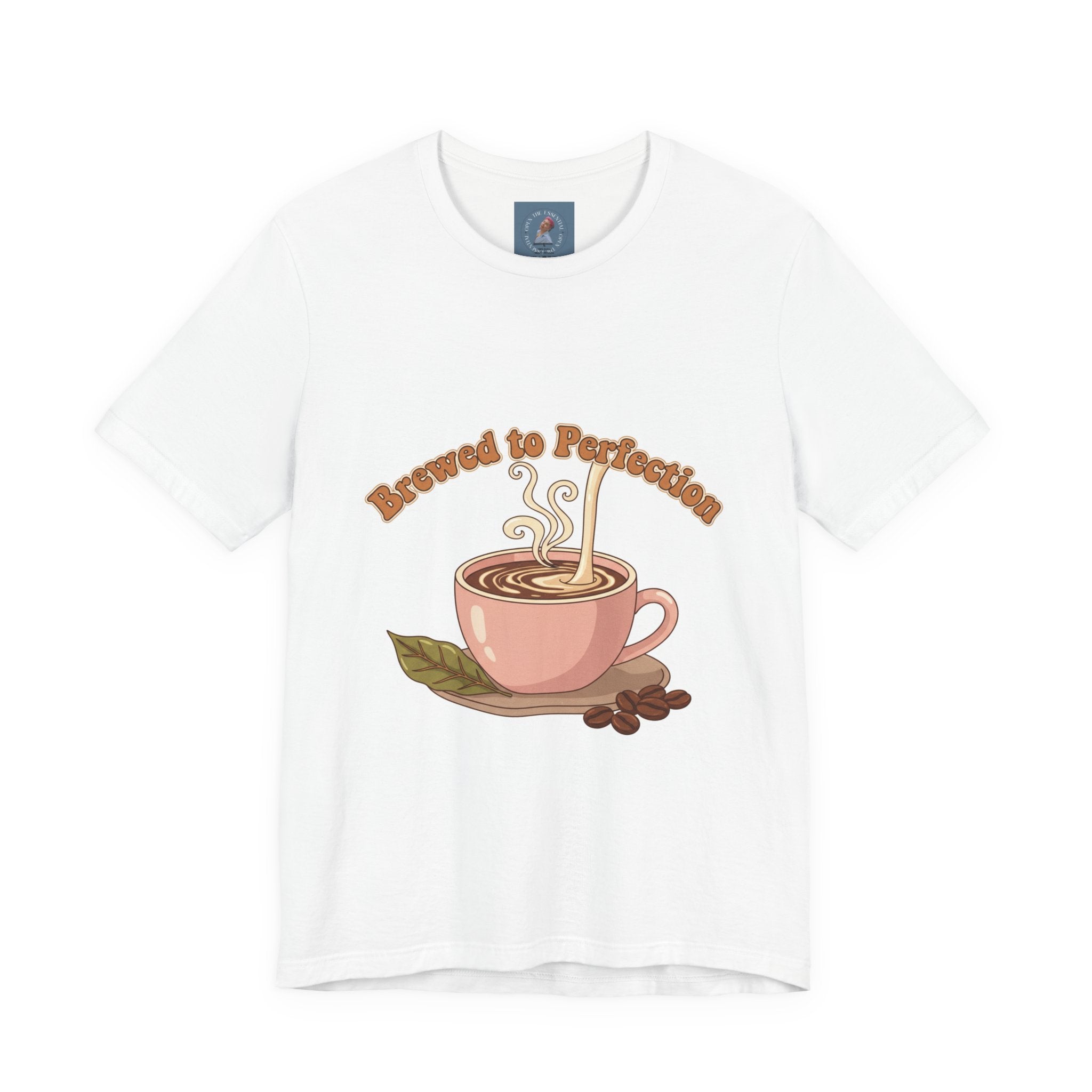 Brewed to Perfection Coffee Tee | latte art design, caffeine aesthetic
