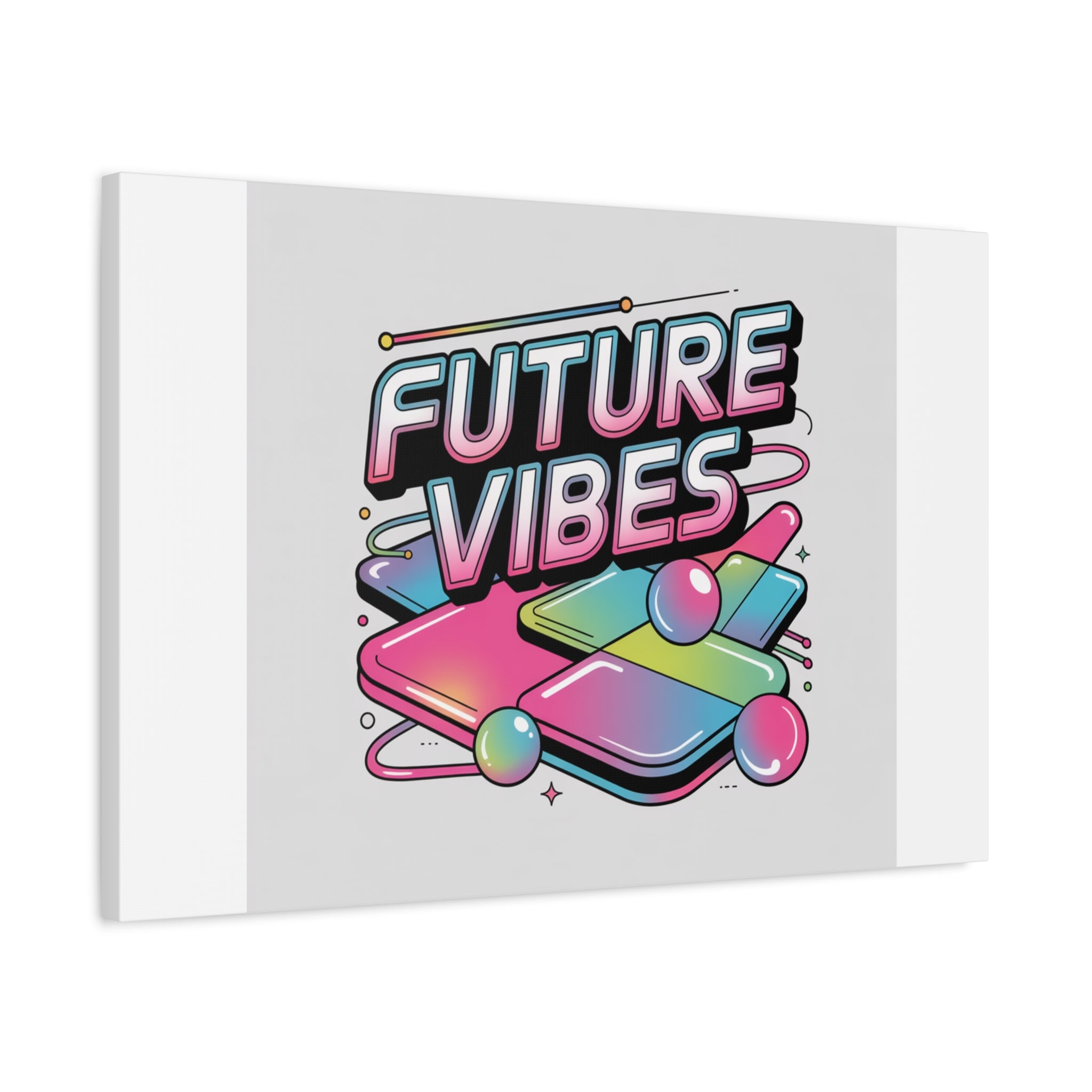 Future Vibes Canvas | Y2K Cyber Holo, Retro Tech Print