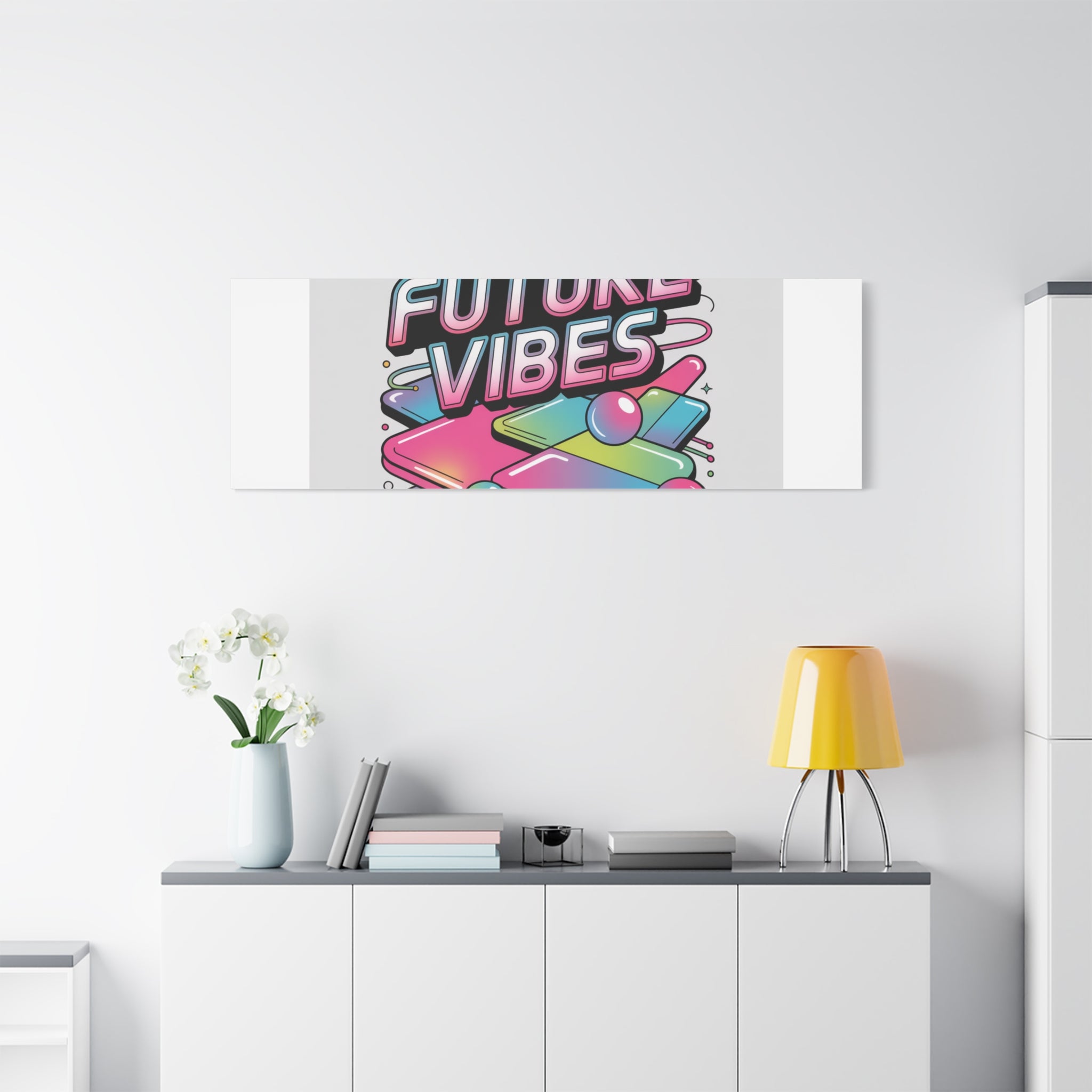 Future Vibes Canvas | Y2K Cyber Holo, Retro Tech Print