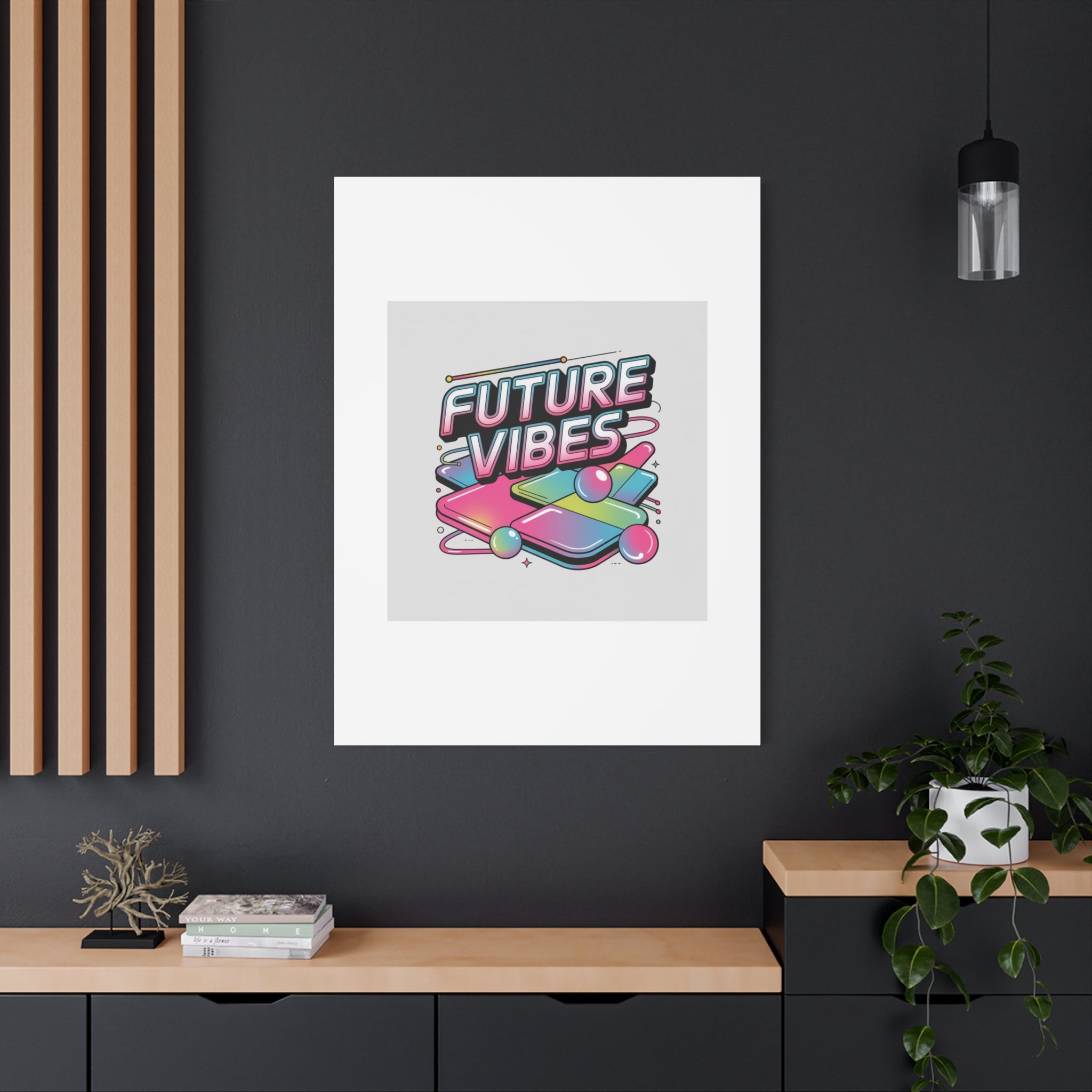 Future Vibes Canvas | Y2K Cyber Holo, Retro Tech Print